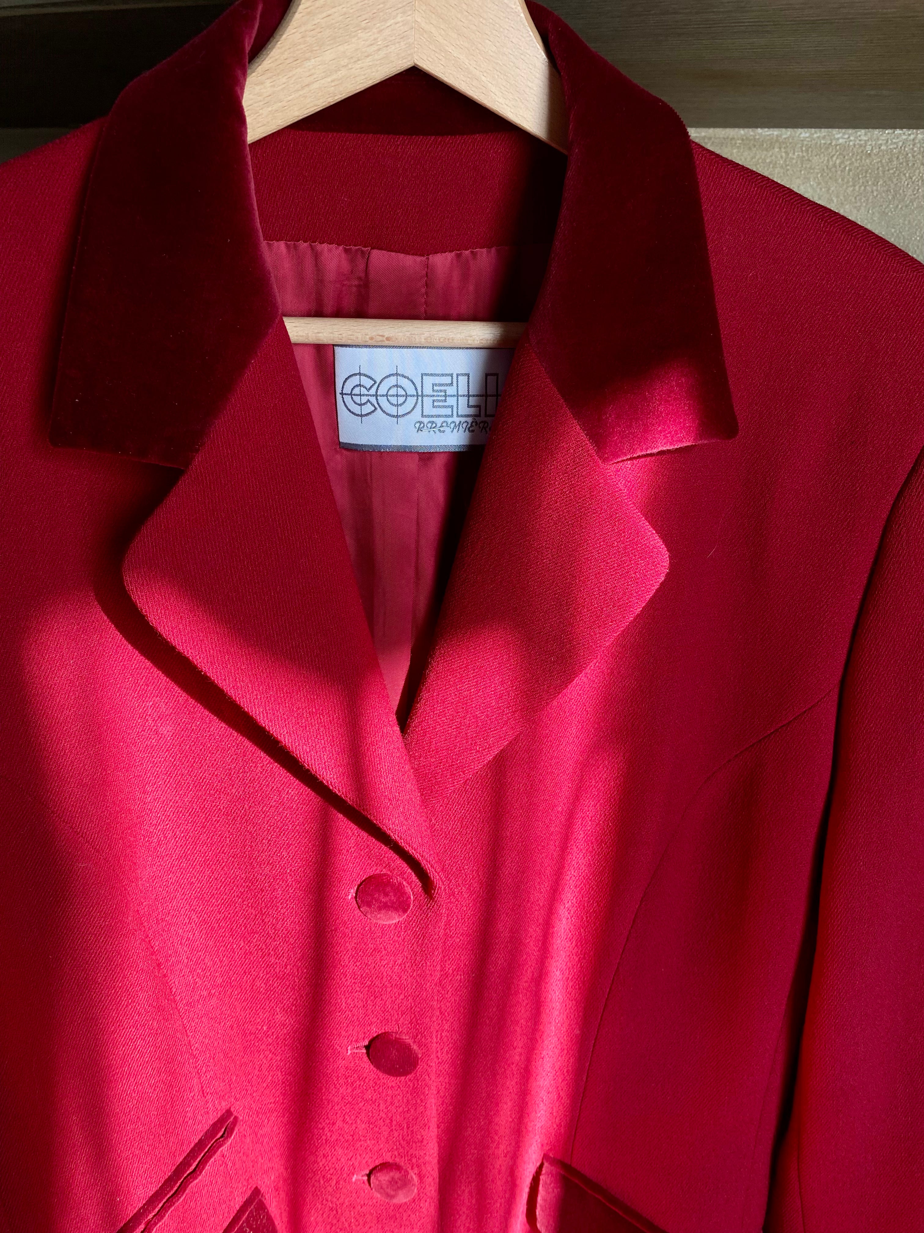 Blazer con dettagli in velluto monopetto