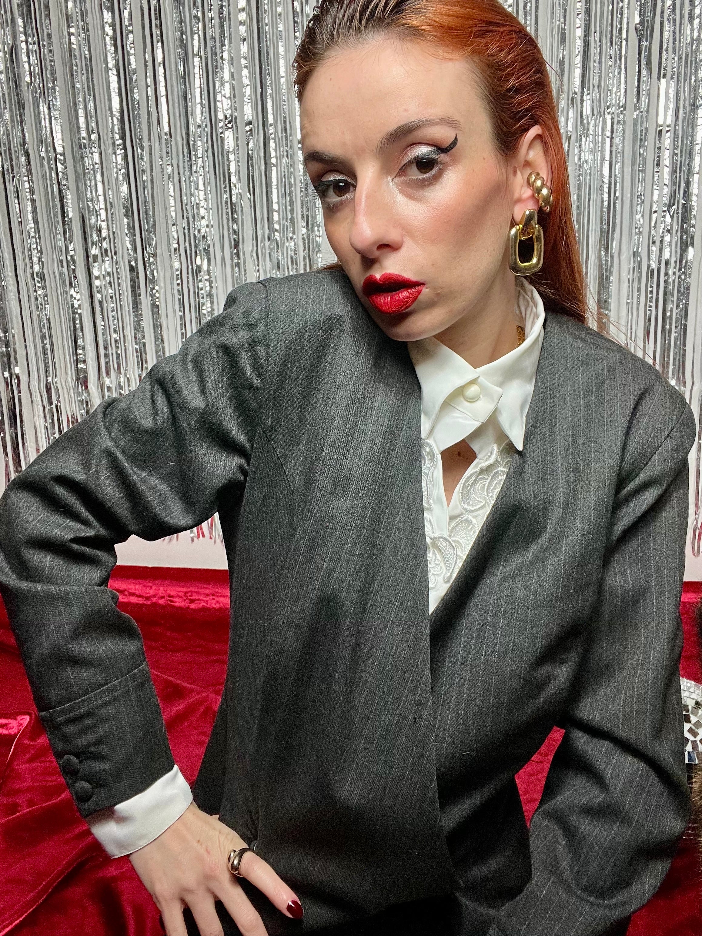 Abito blazer gessato