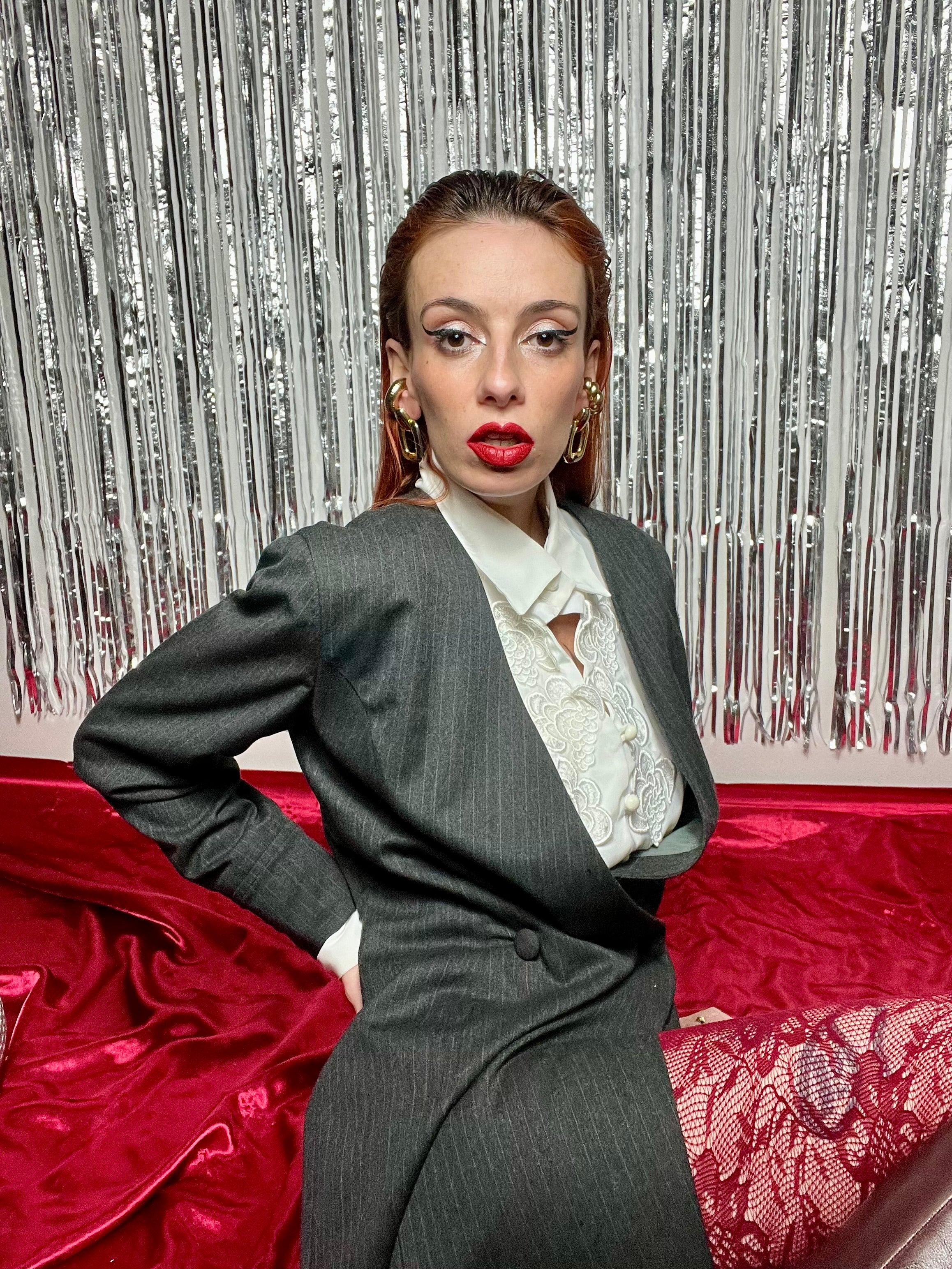 Abito blazer gessato