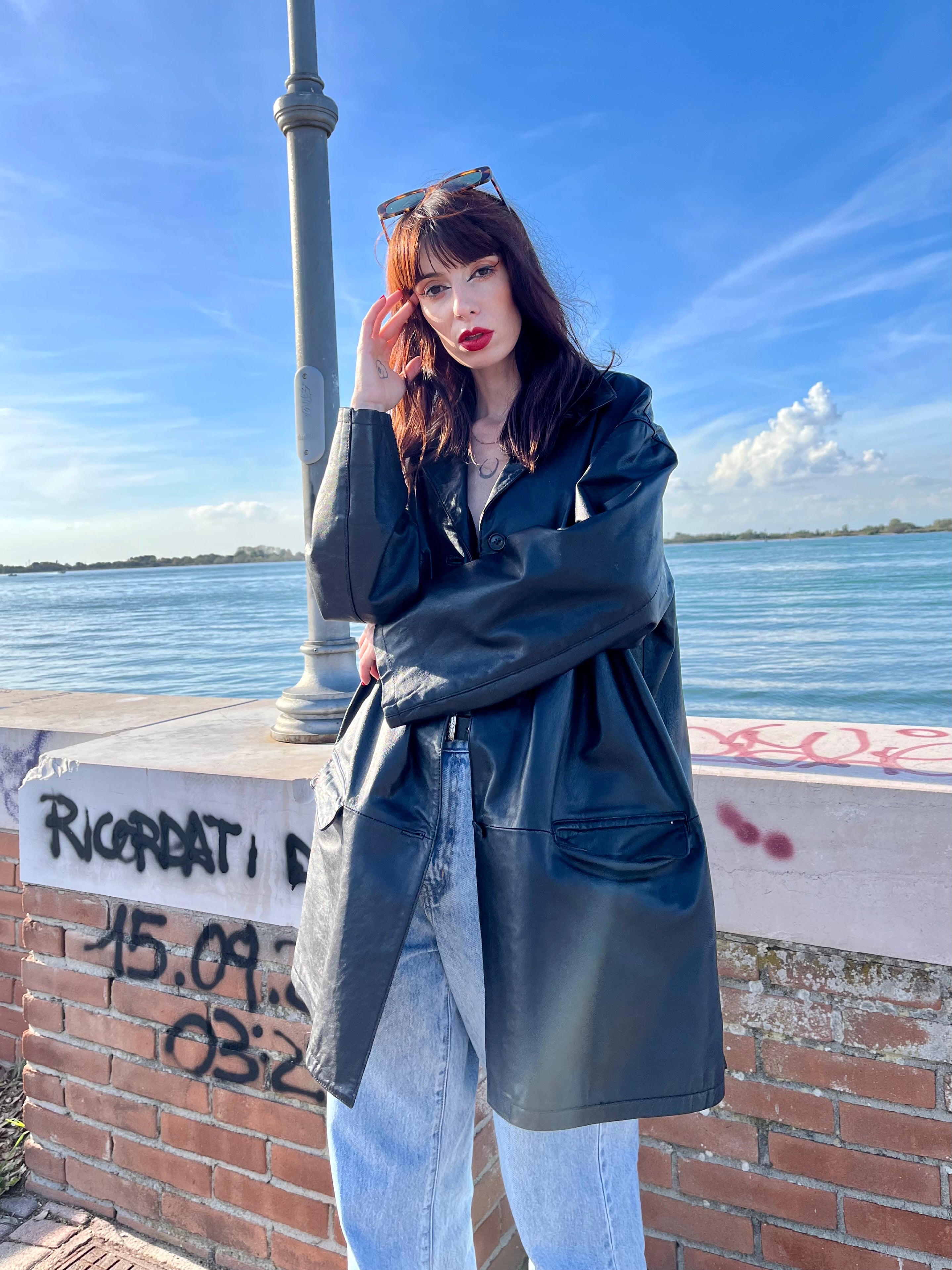 Conbipel blazer in pelle monopetto