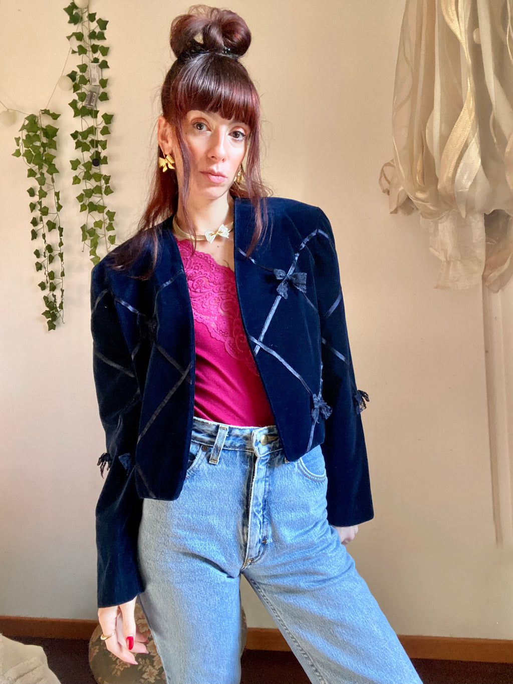 Blazer velvet bolero fiocchi