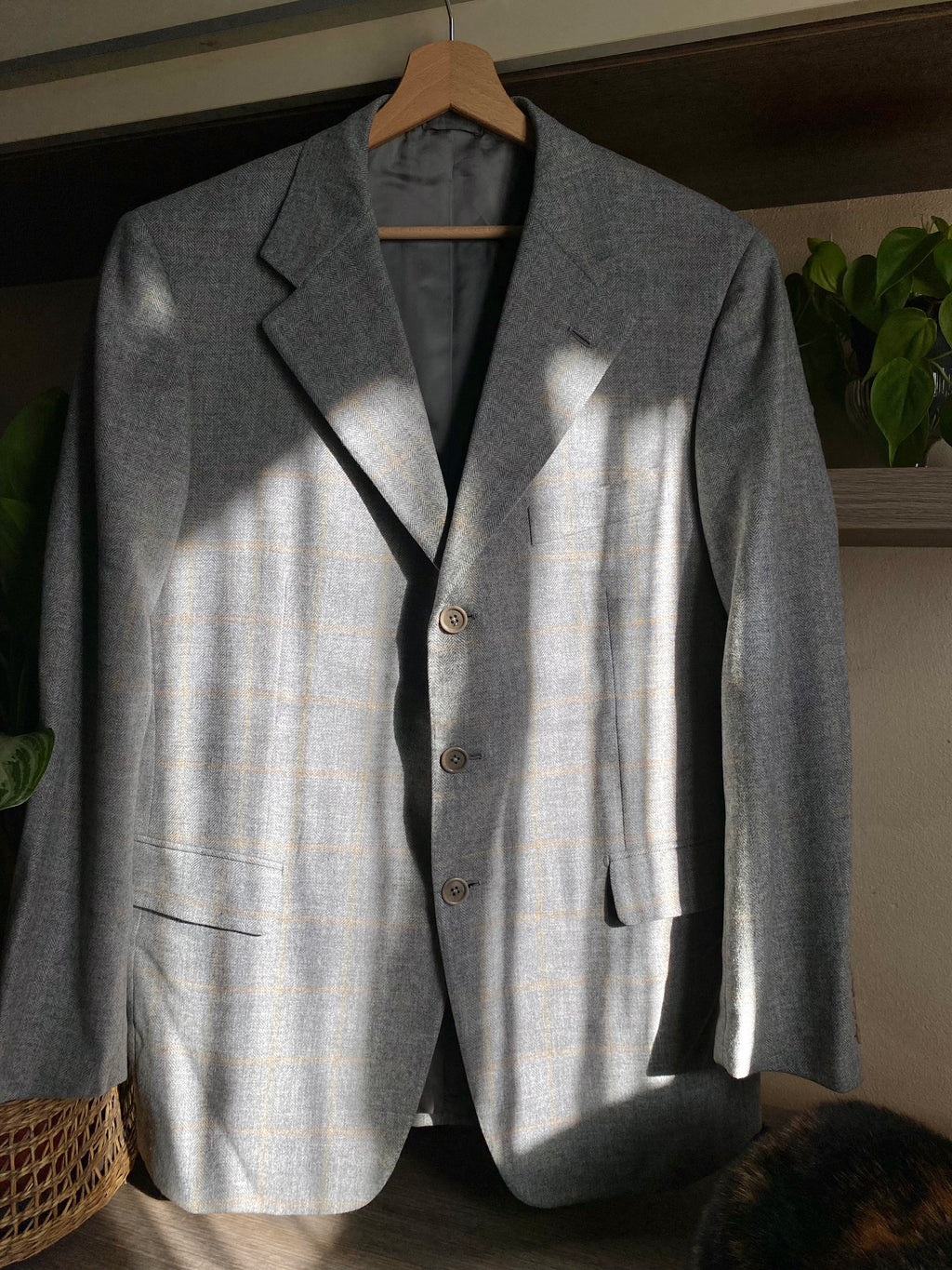 Blazer boxy grigio cenere monopetto