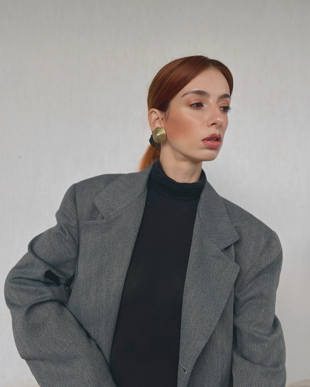 Blazer boxy monopetto grigio scuro lavorazione zig zag