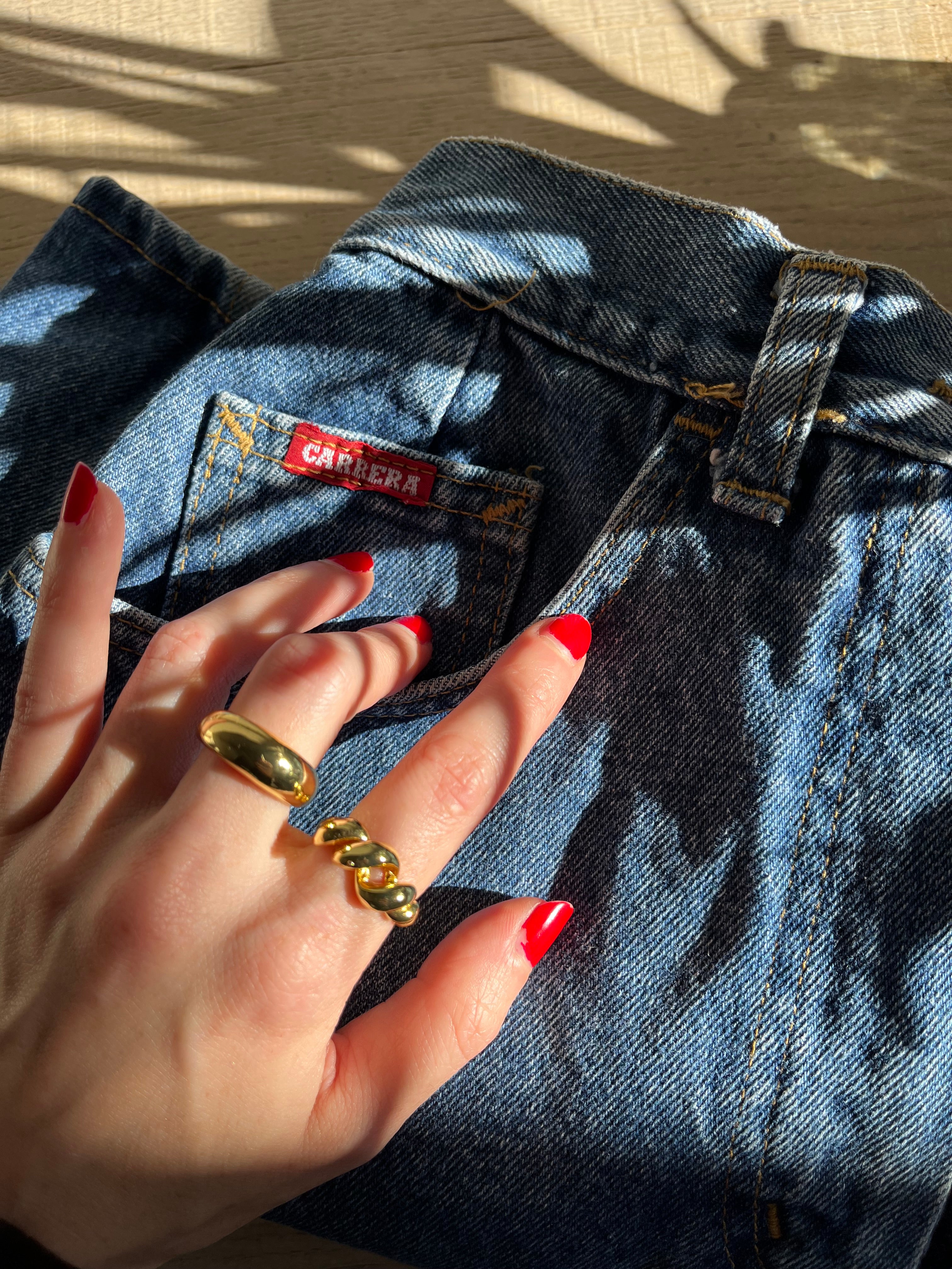 Gonna Carrera midi in jeans