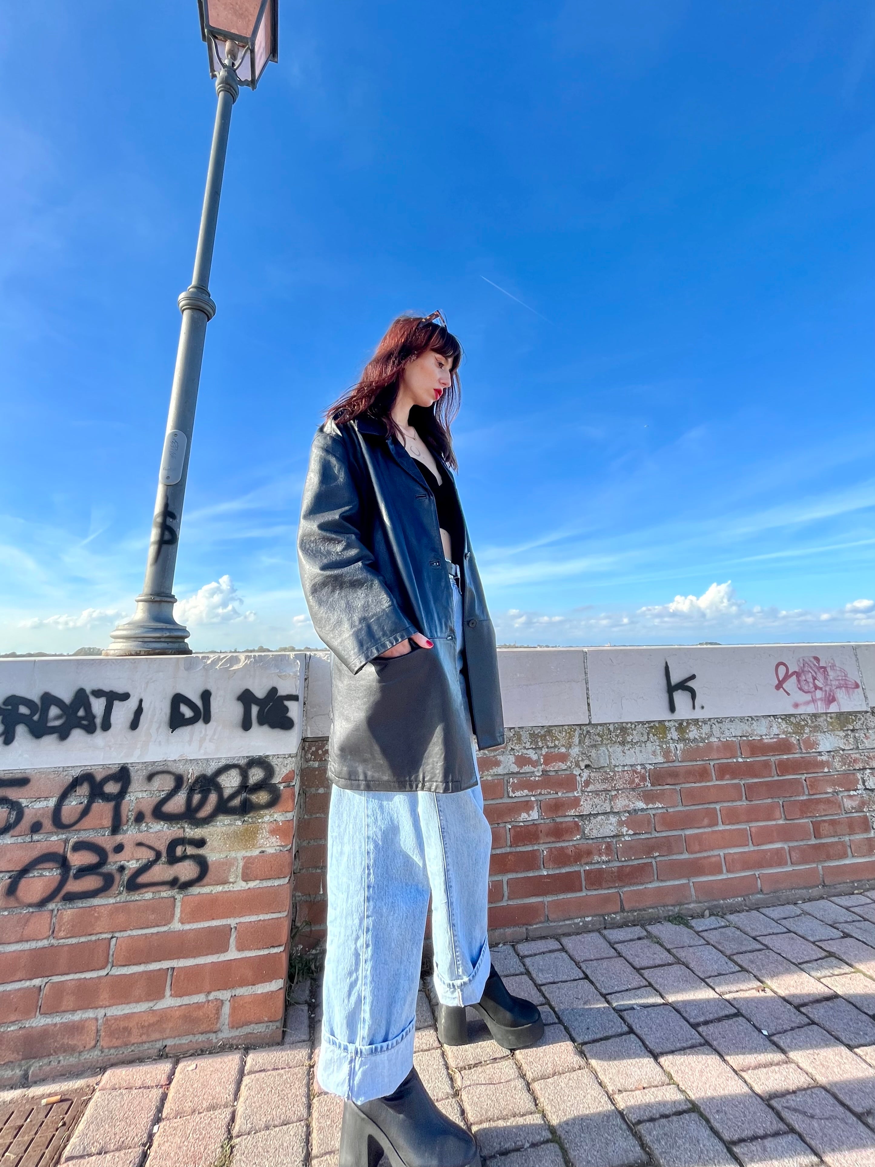 Conbipel blazer in pelle monopetto