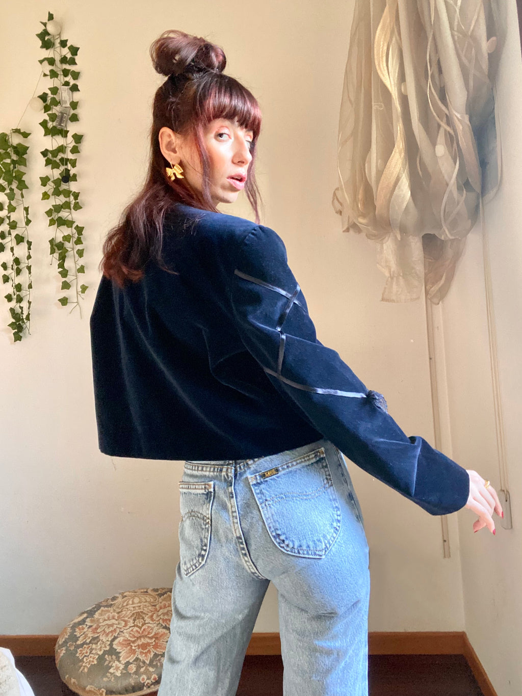 Blazer velvet bolero fiocchi
