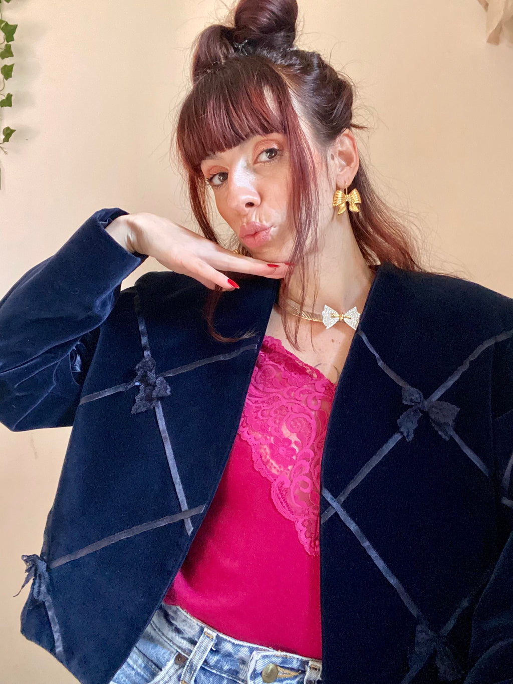 Blazer velvet bolero fiocchi