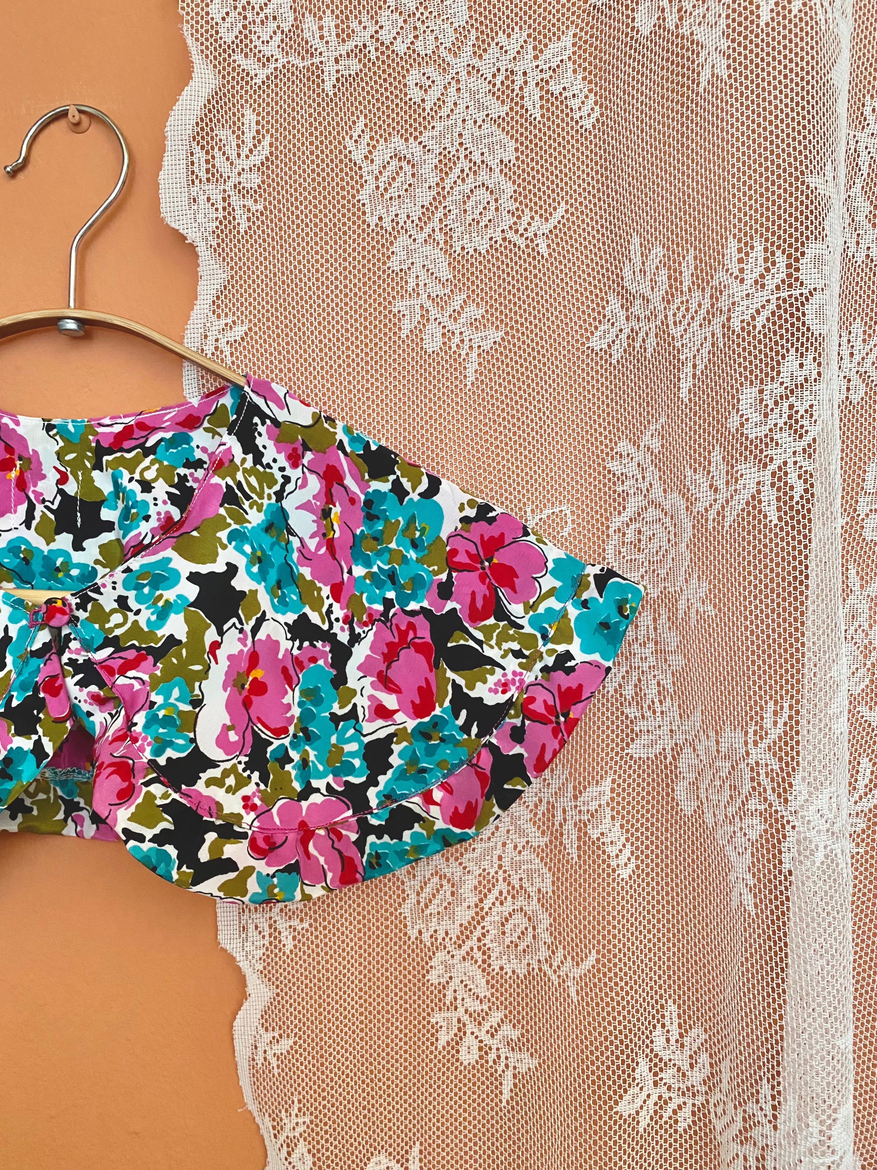 Maxi colletto Peter Pan floreale