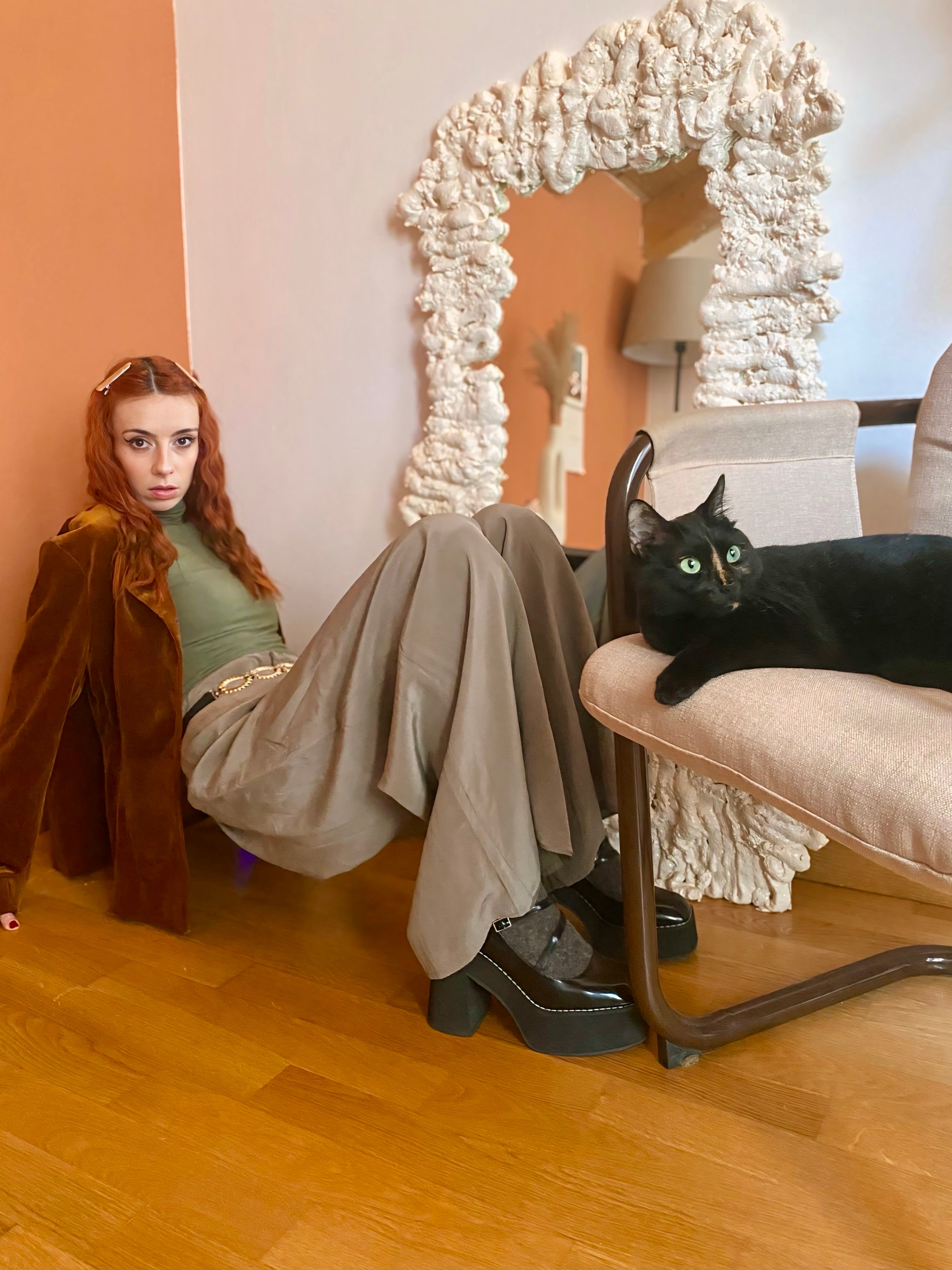 Blazer caramello in velluto