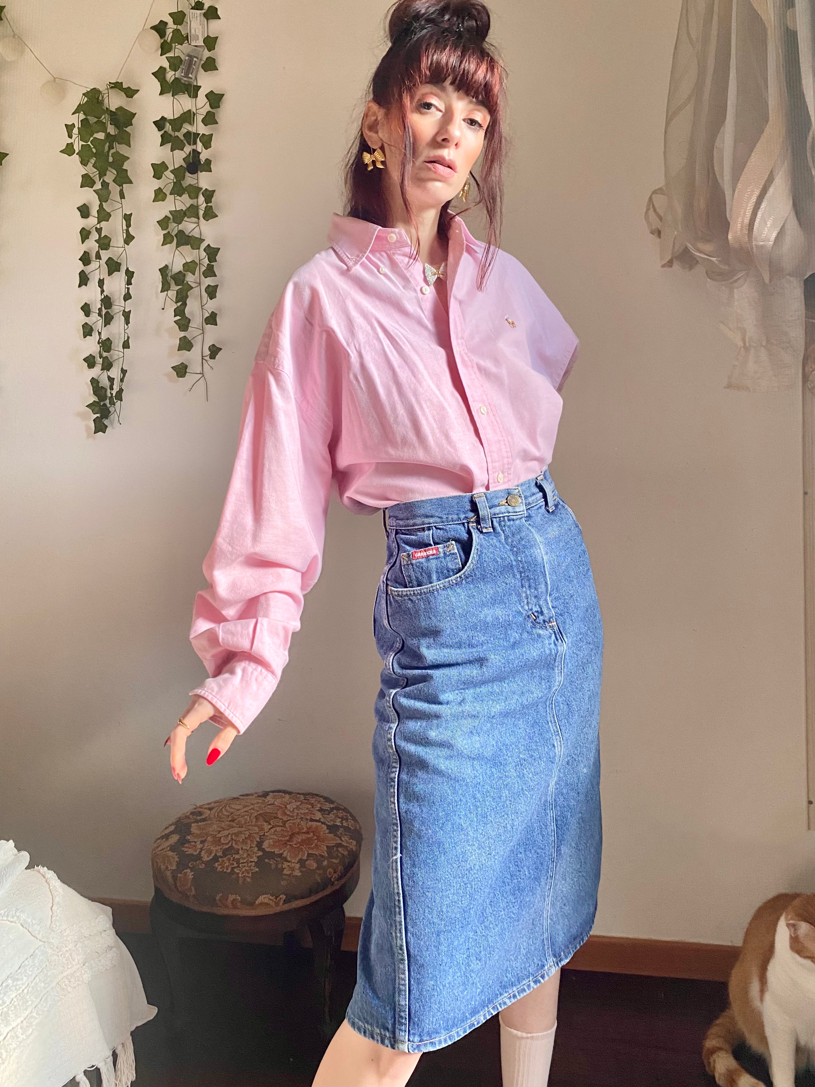 Gonna Carrera midi in jeans