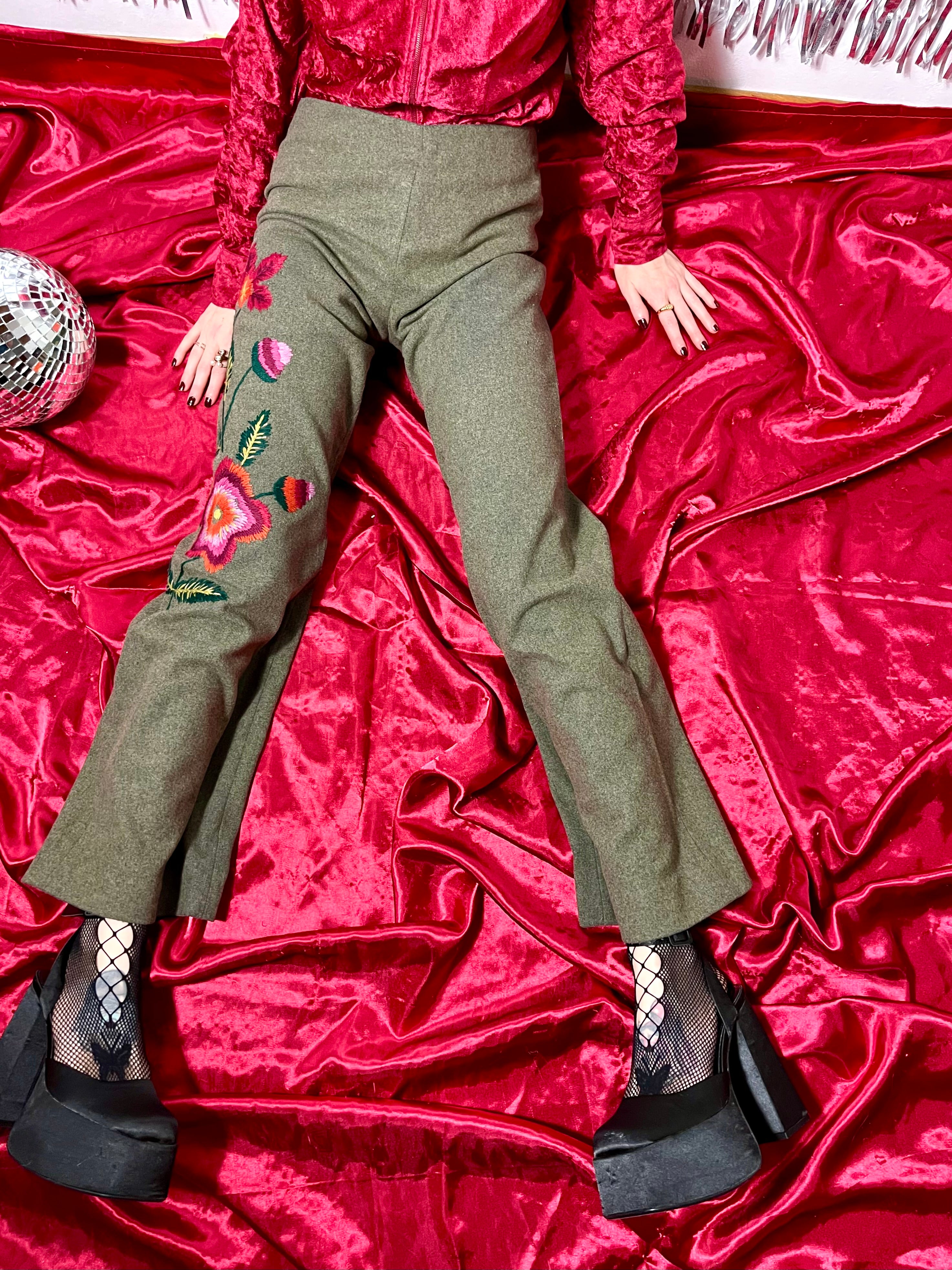 Pantalon en laine olive Mariella Burani