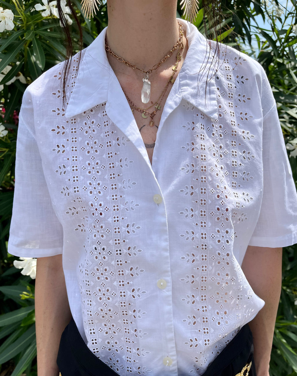 Pura camicia in pizzo San Gallo