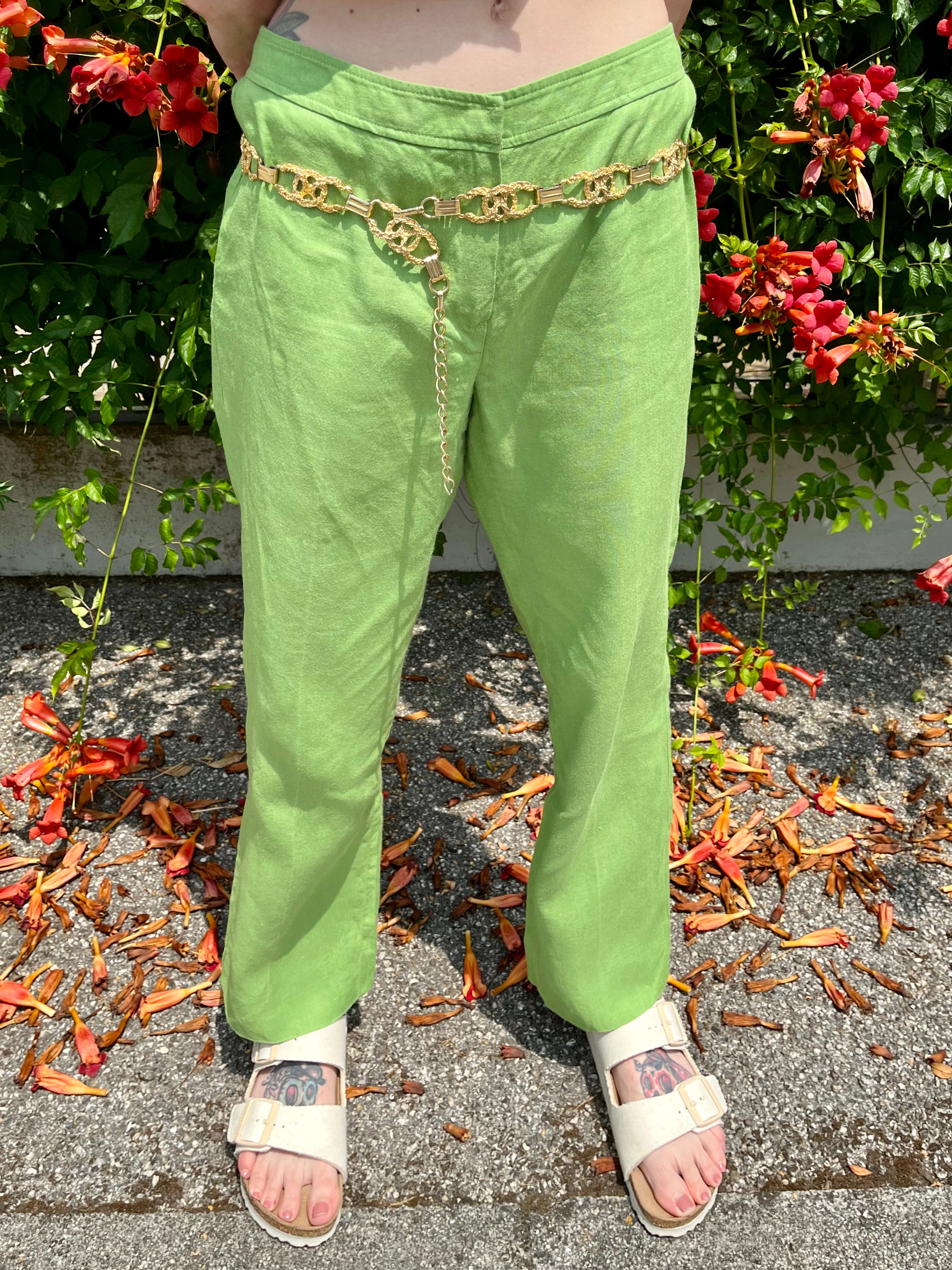 Lime pantalone Marella in lino