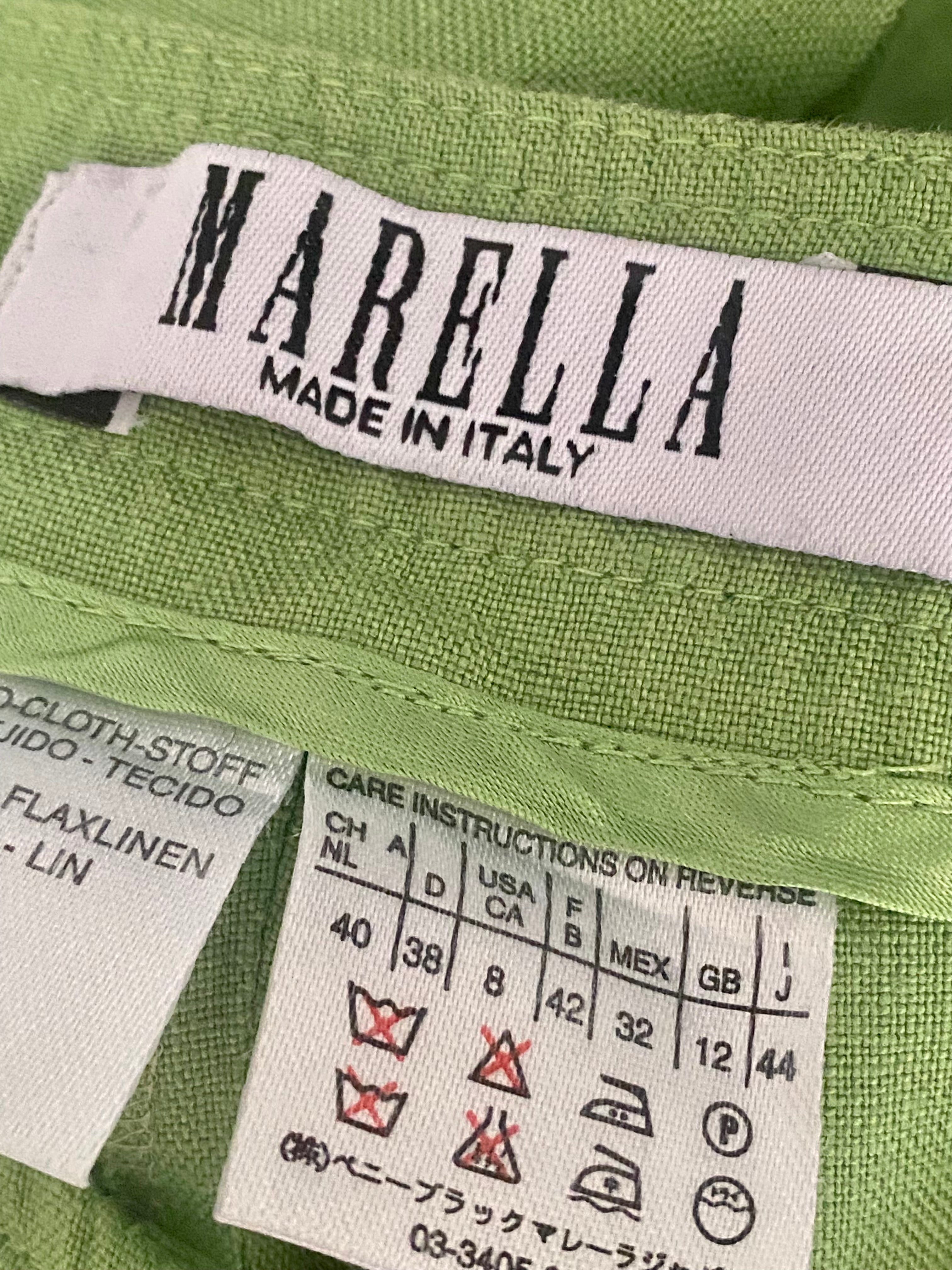 Lime pantalone Marella in lino