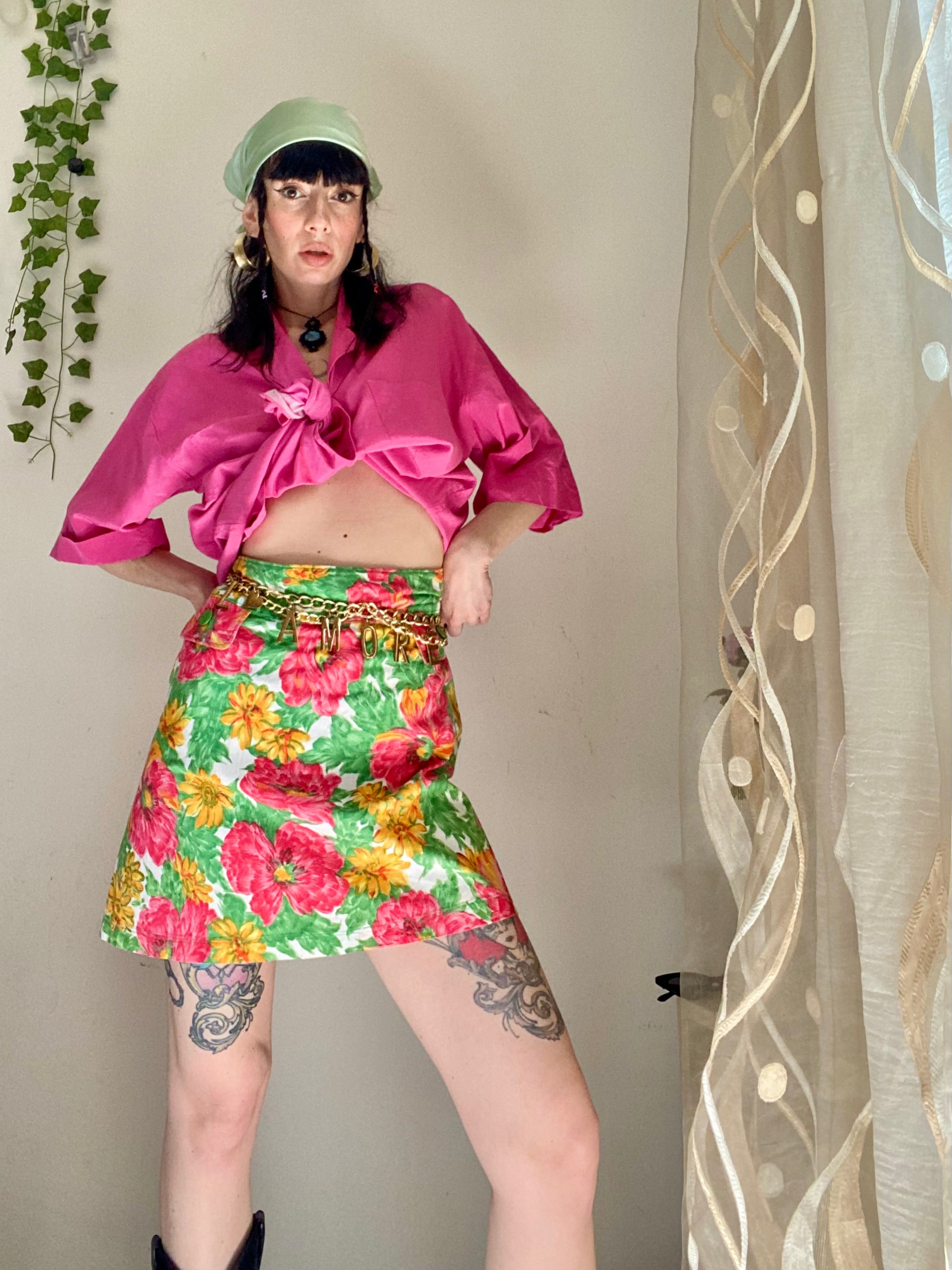 Minigonna con trama floreale ‘60s