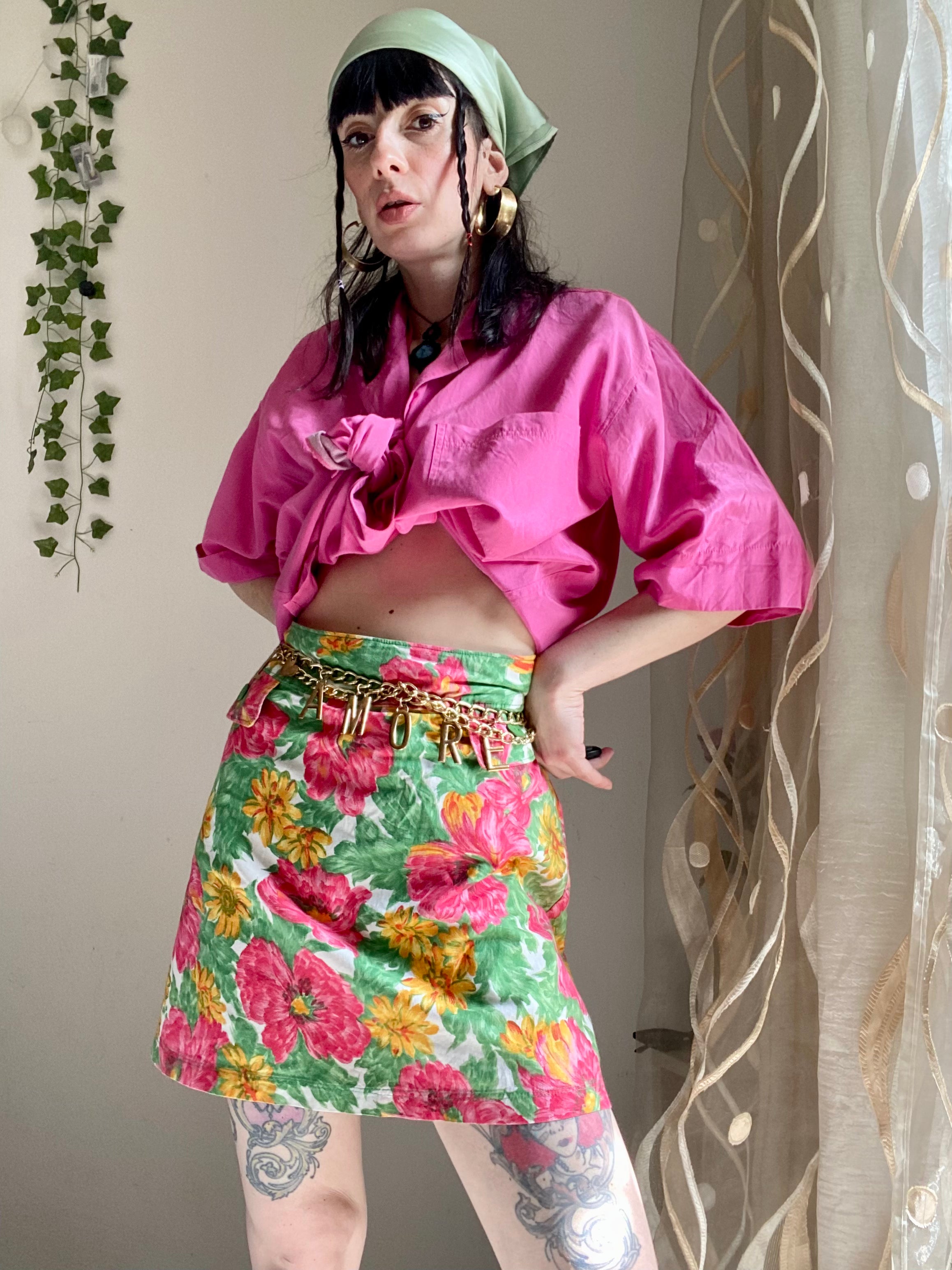 Minigonna con trama floreale ‘60s