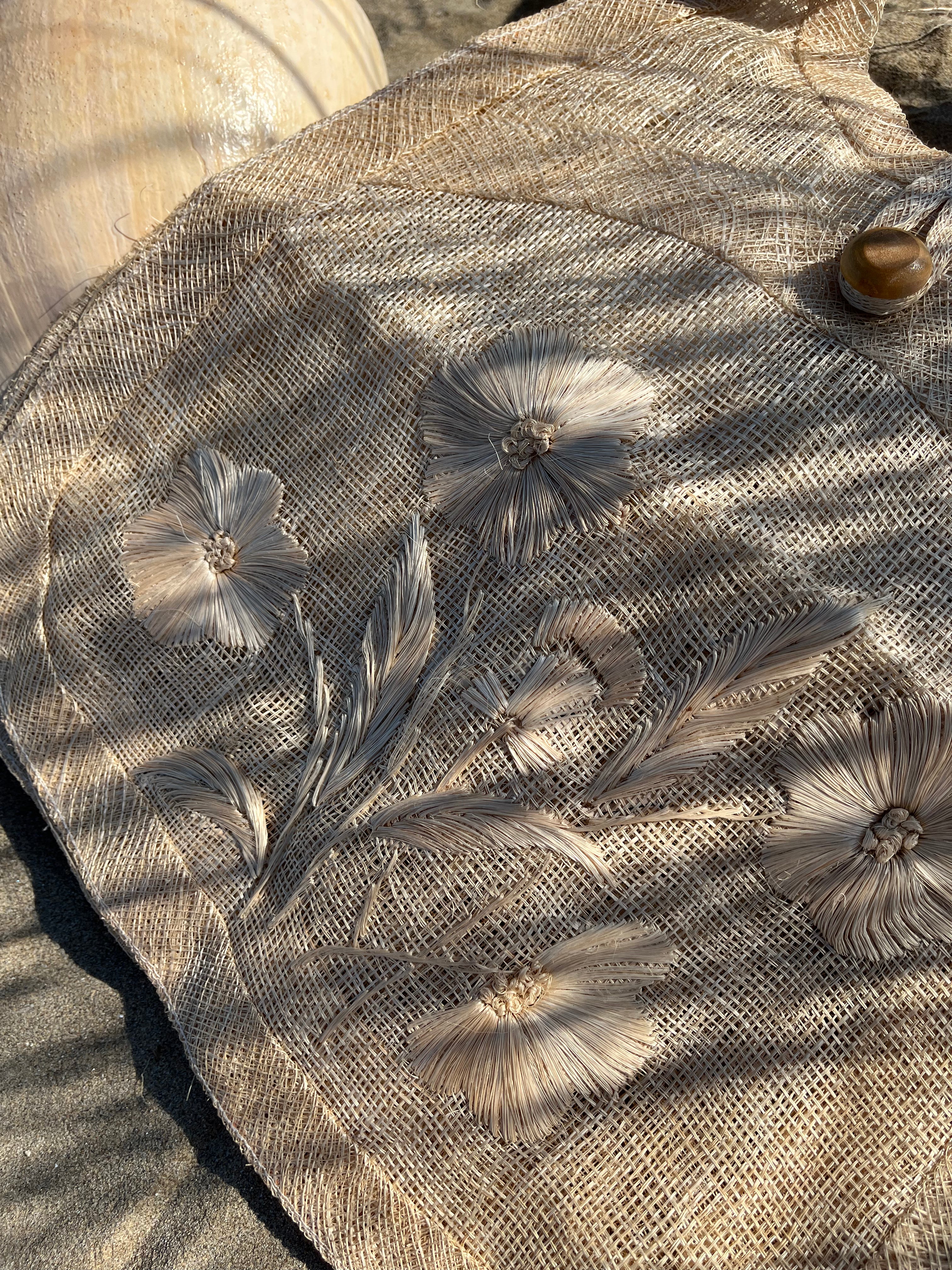 Flora borsa in paglia e iuta fina