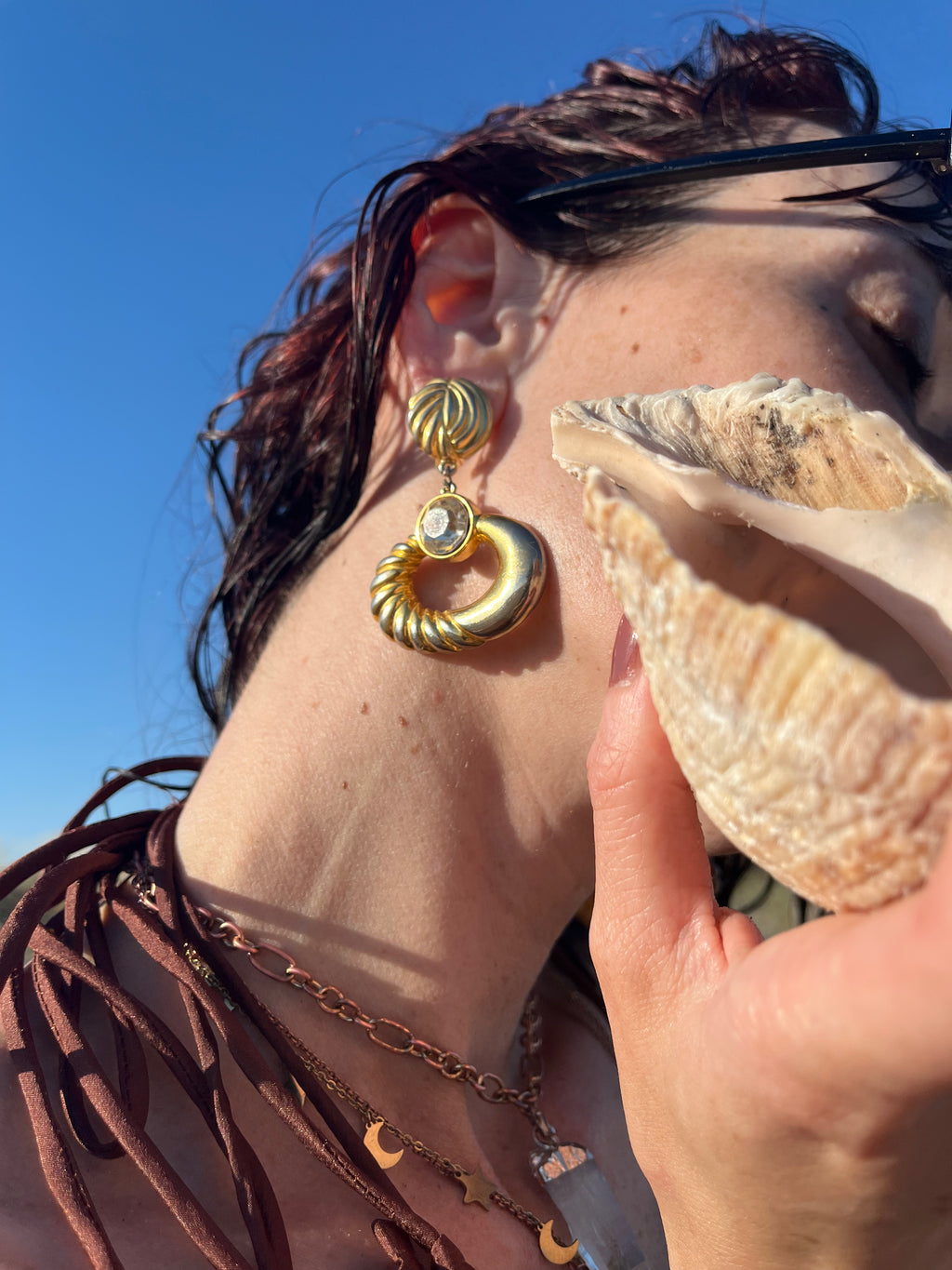 Luce orecchini pendenti maxi