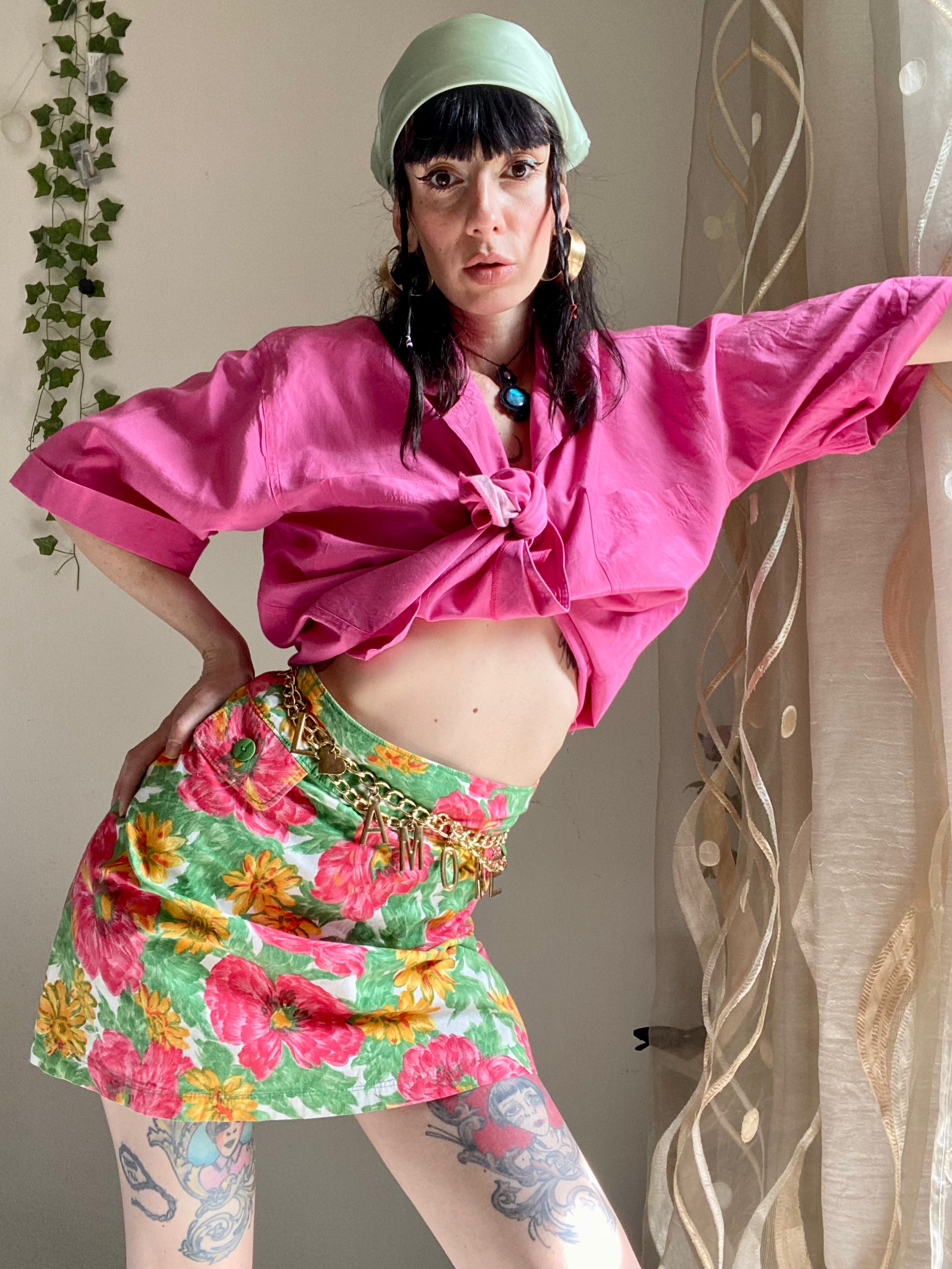 Minigonna con trama floreale ‘60s