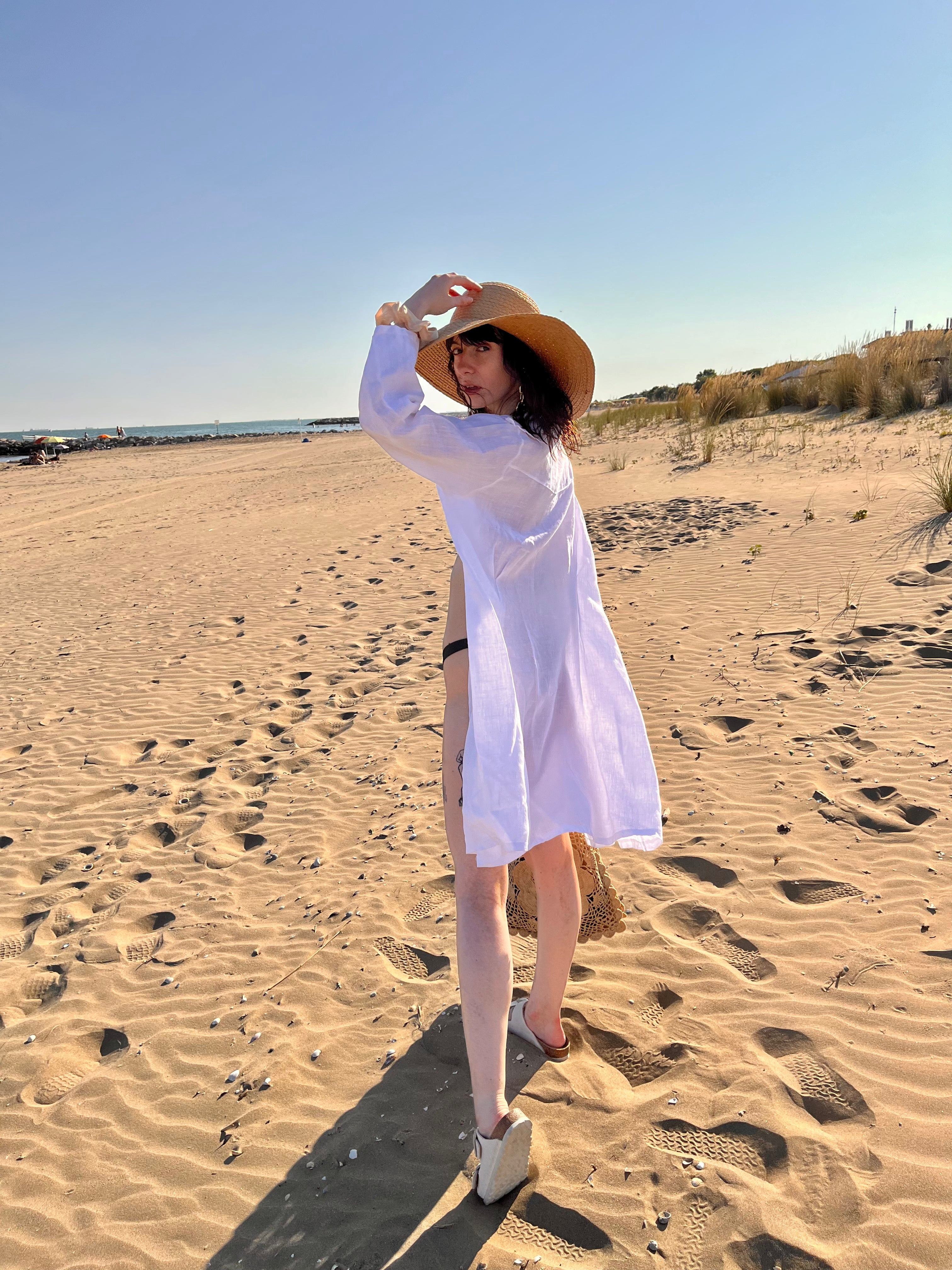 Aria maxi camicia in lino