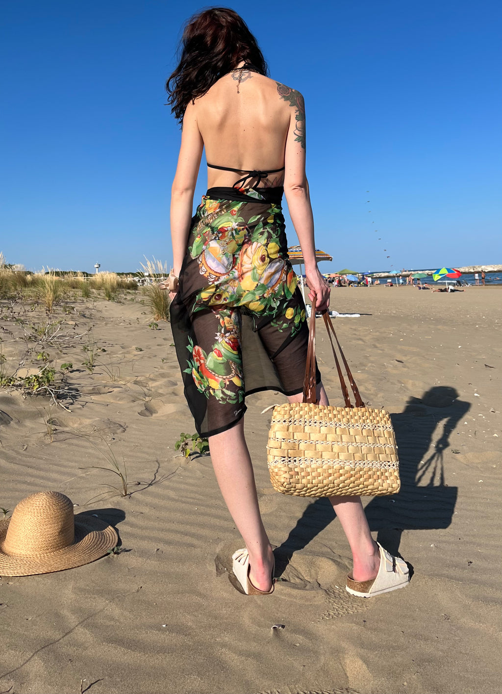 Foulard pareo floreale in velo