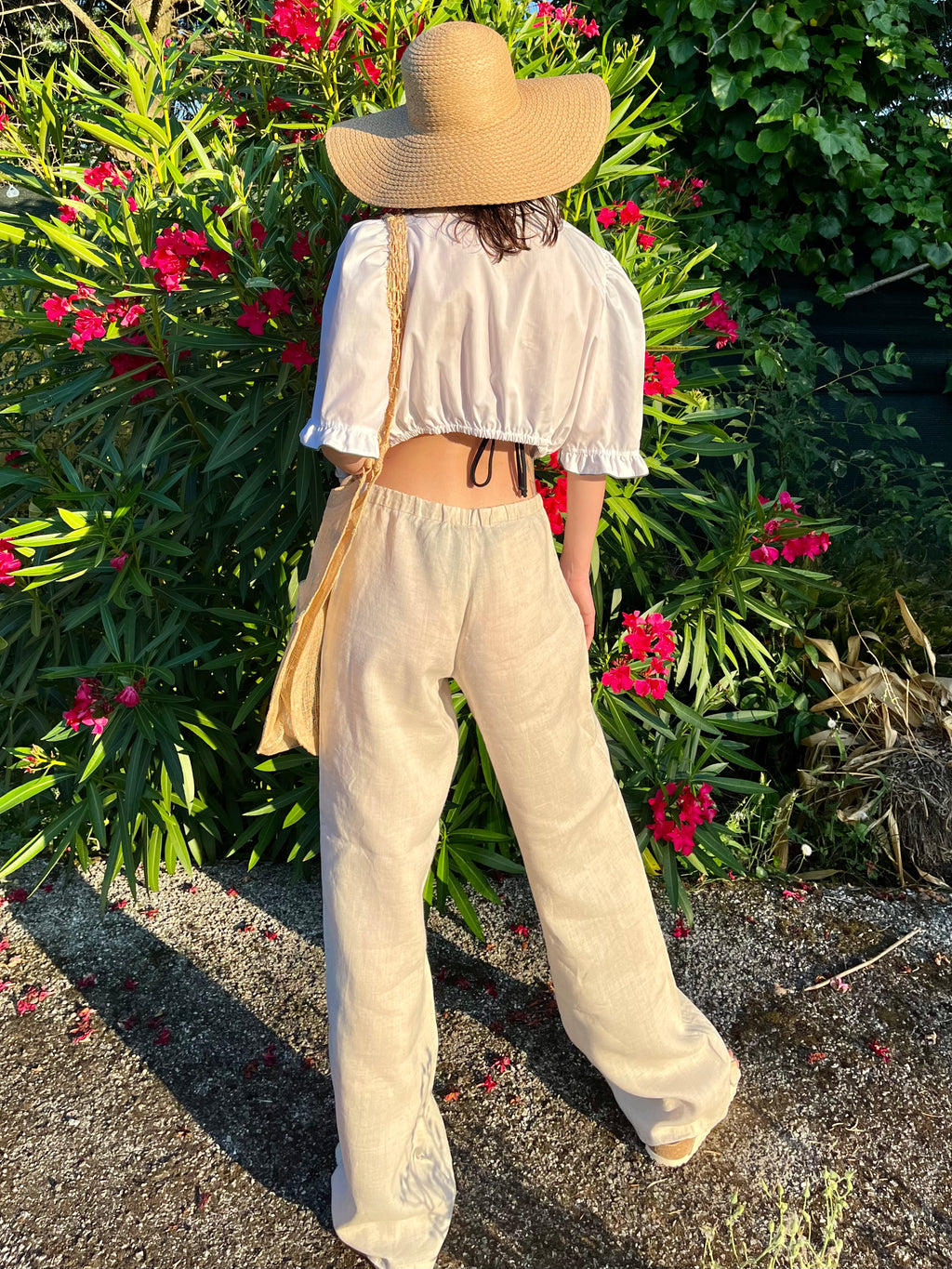 Pantalone in lino sabbia Benetton