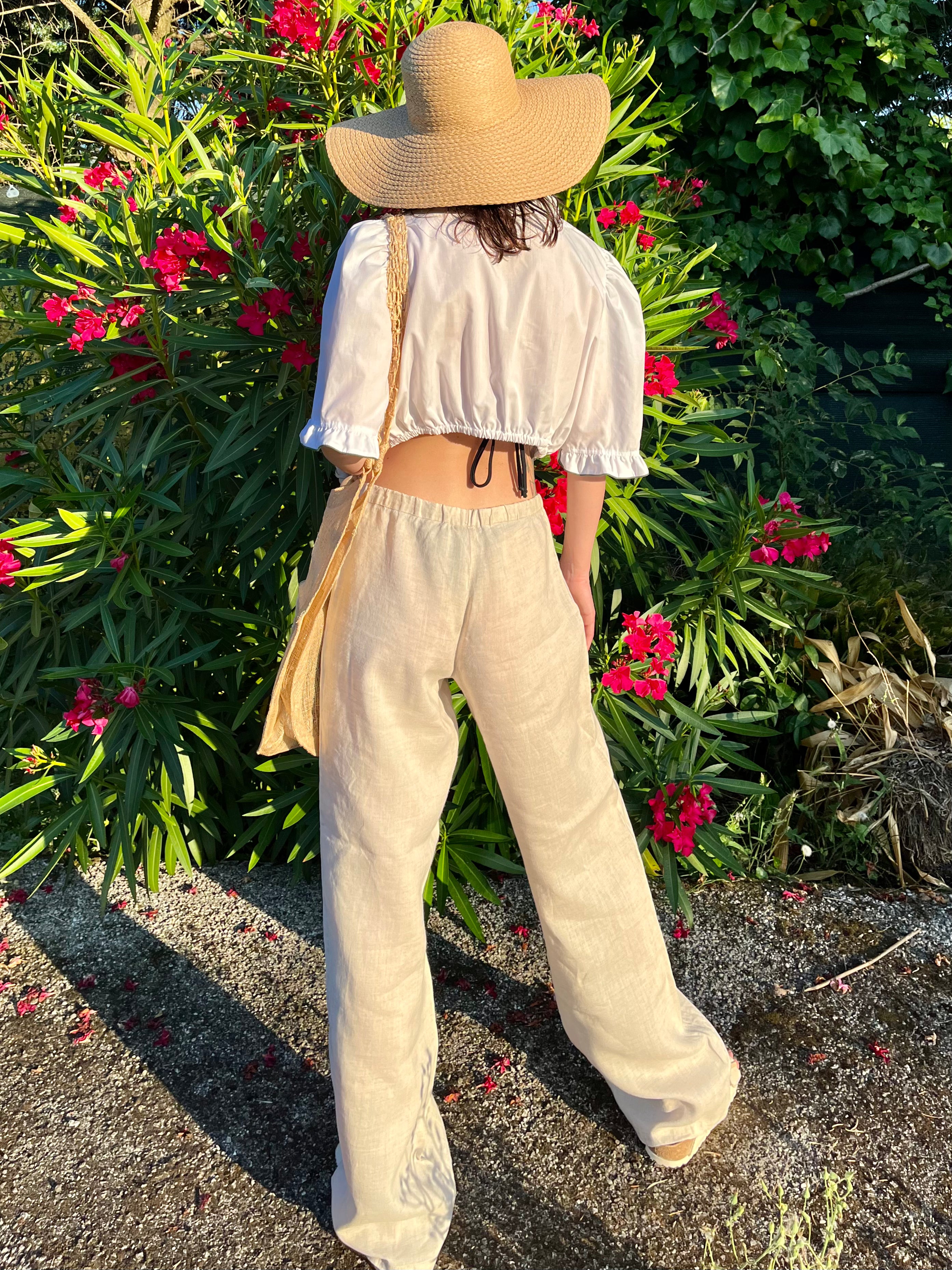 Pantalon en lin sable Benetton