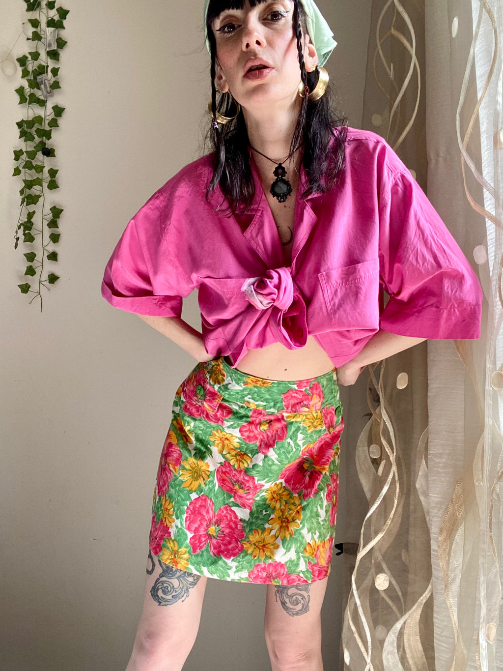 Minigonna con trama floreale ‘60s