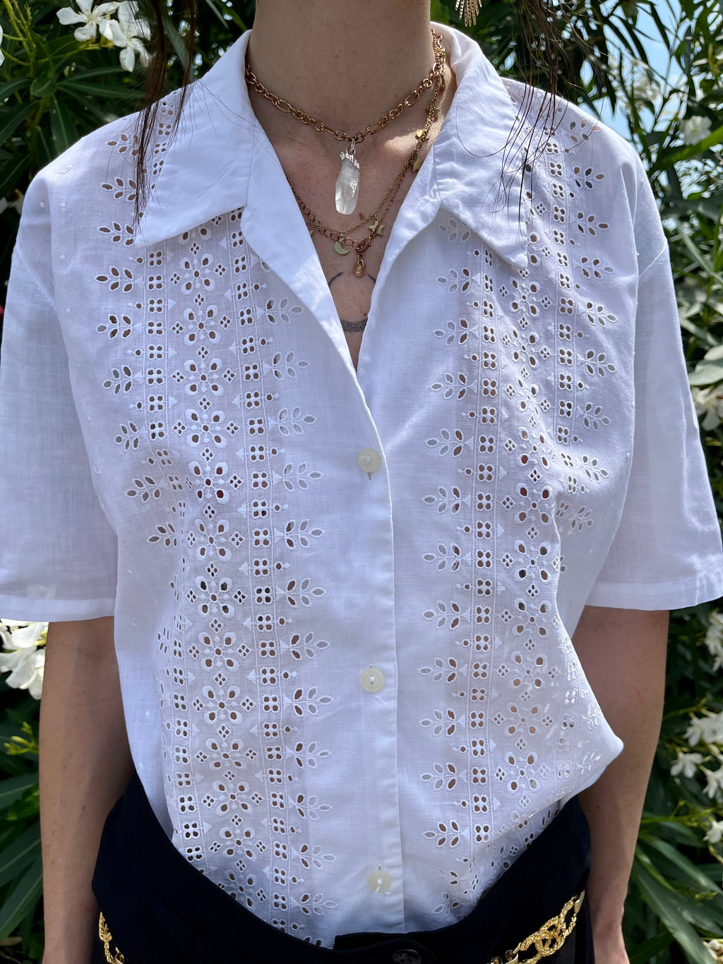 Pura camicia in pizzo San Gallo