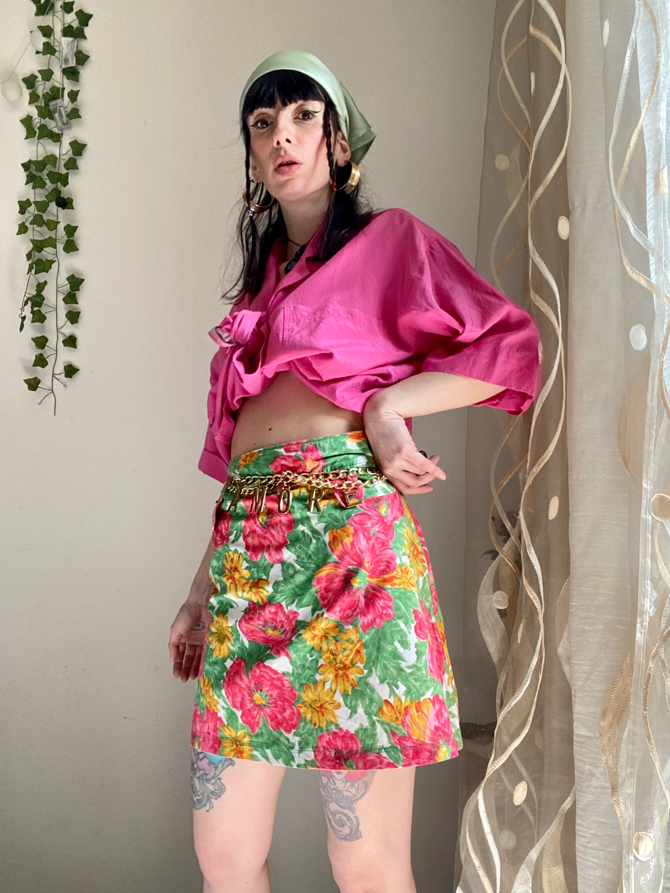 Minigonna con trama floreale ‘60s