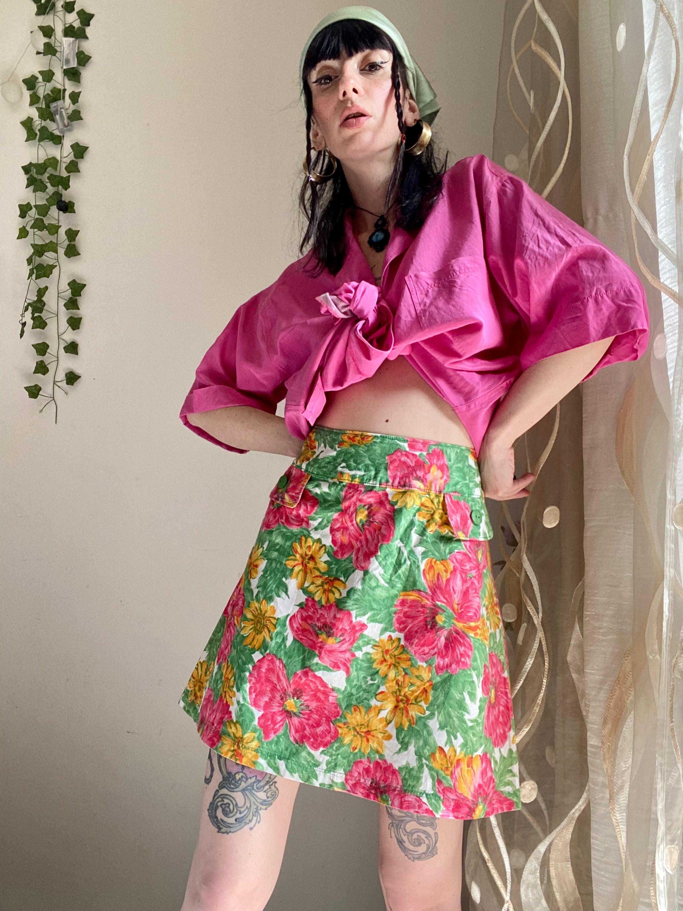 Minigonna con trama floreale ‘60s