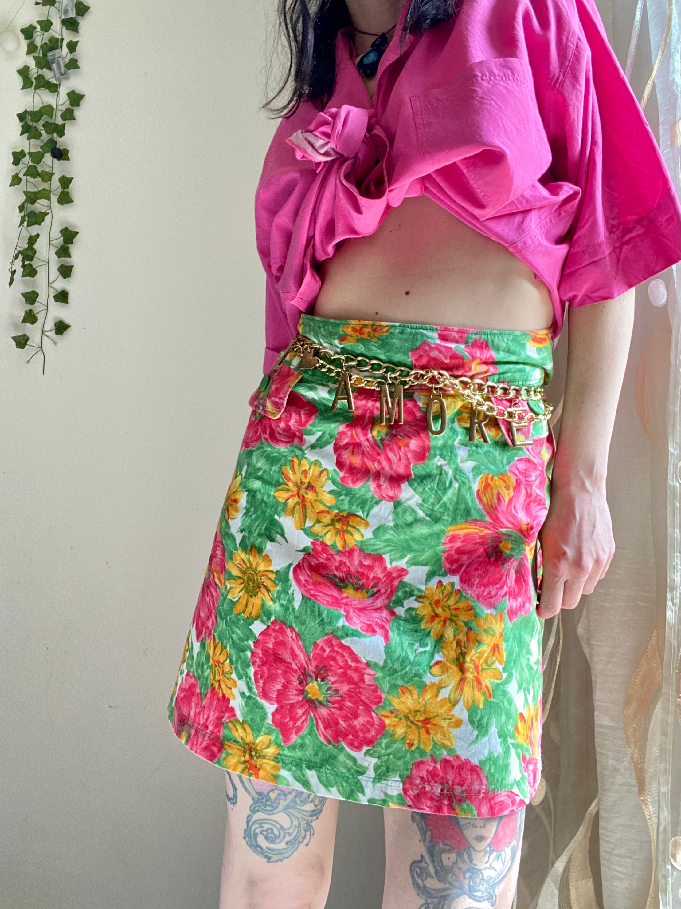 Minigonna con trama floreale ‘60s