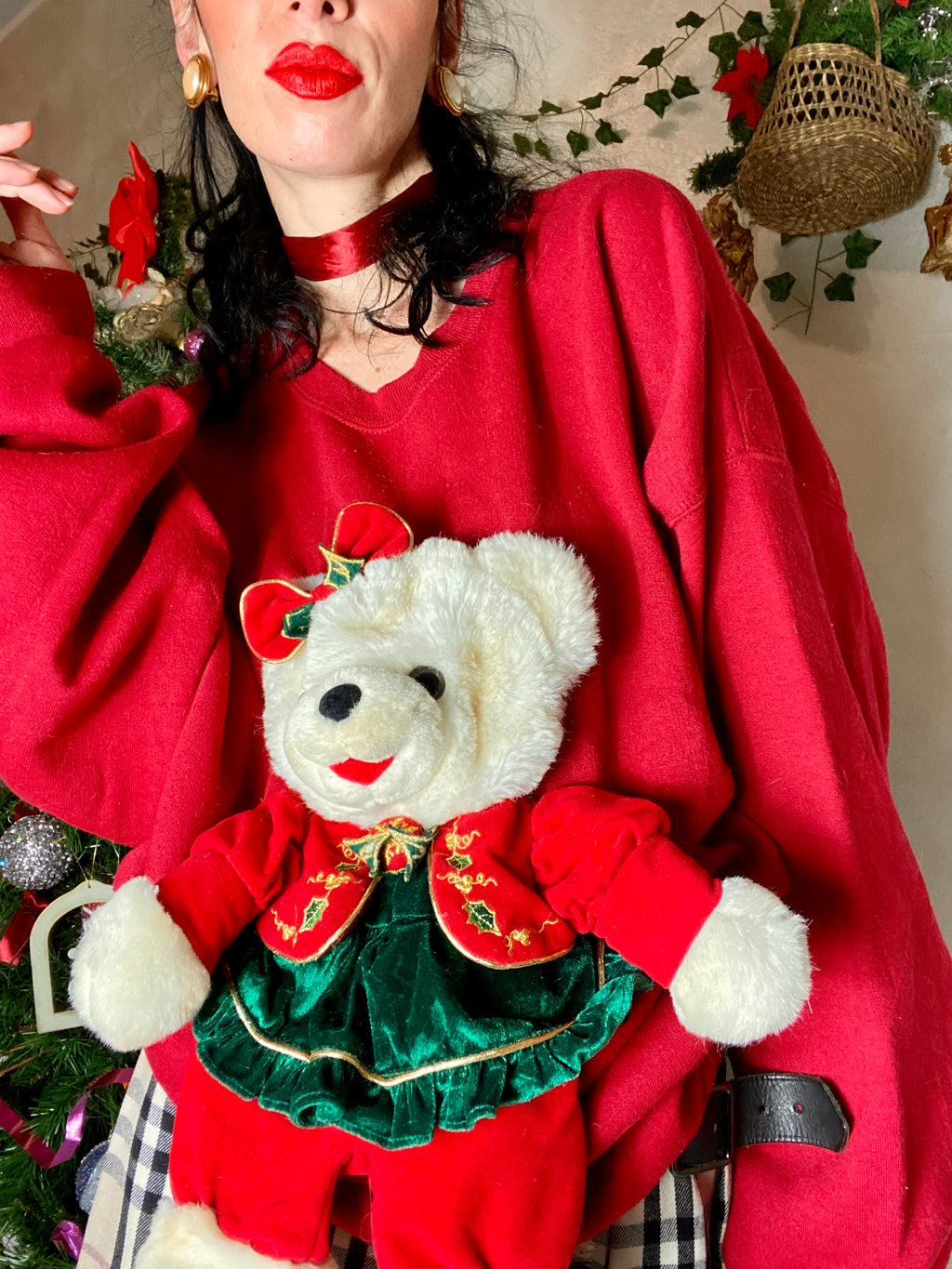 Felpa Teddy peluche natalizio