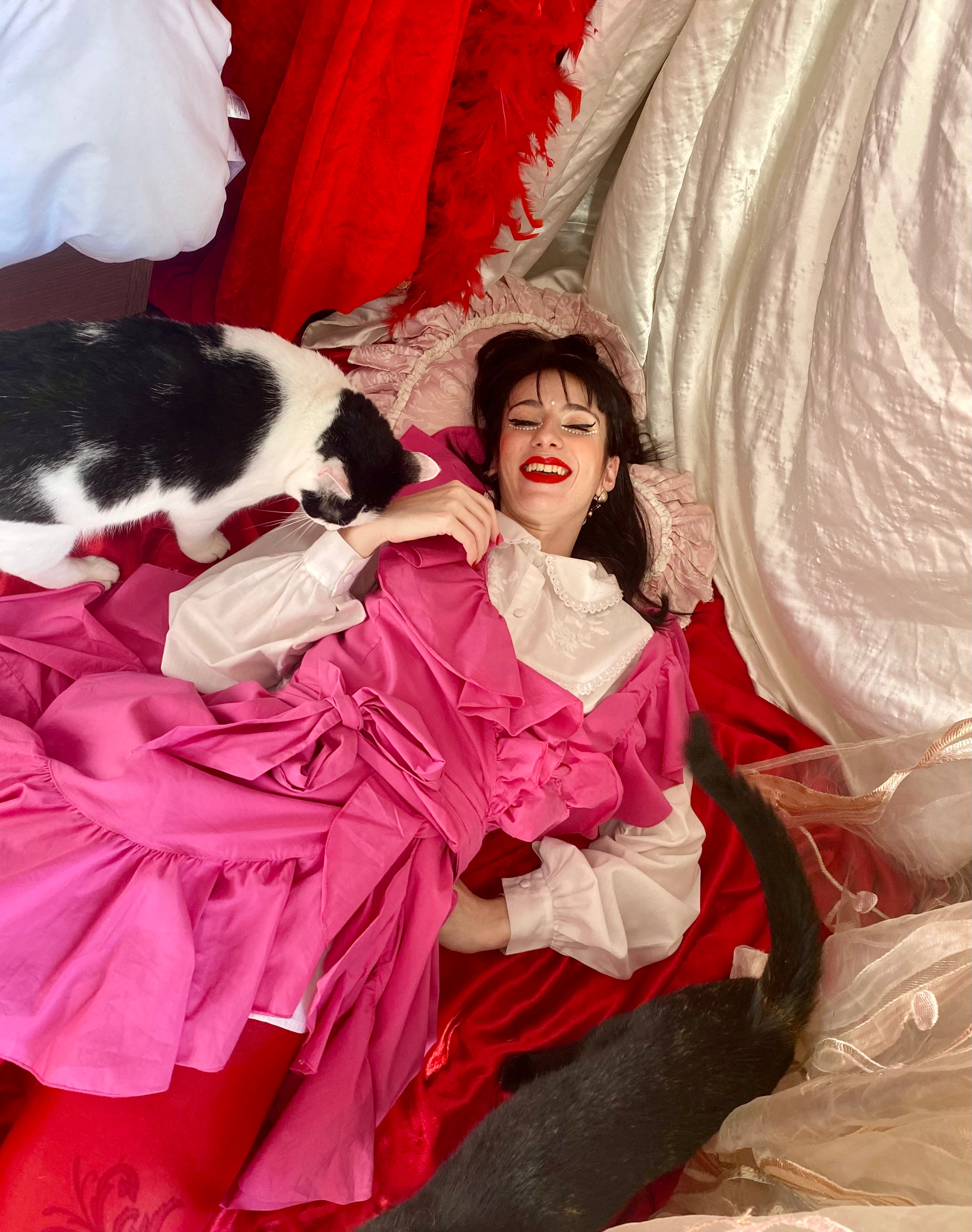 Robe portefeuille à volants