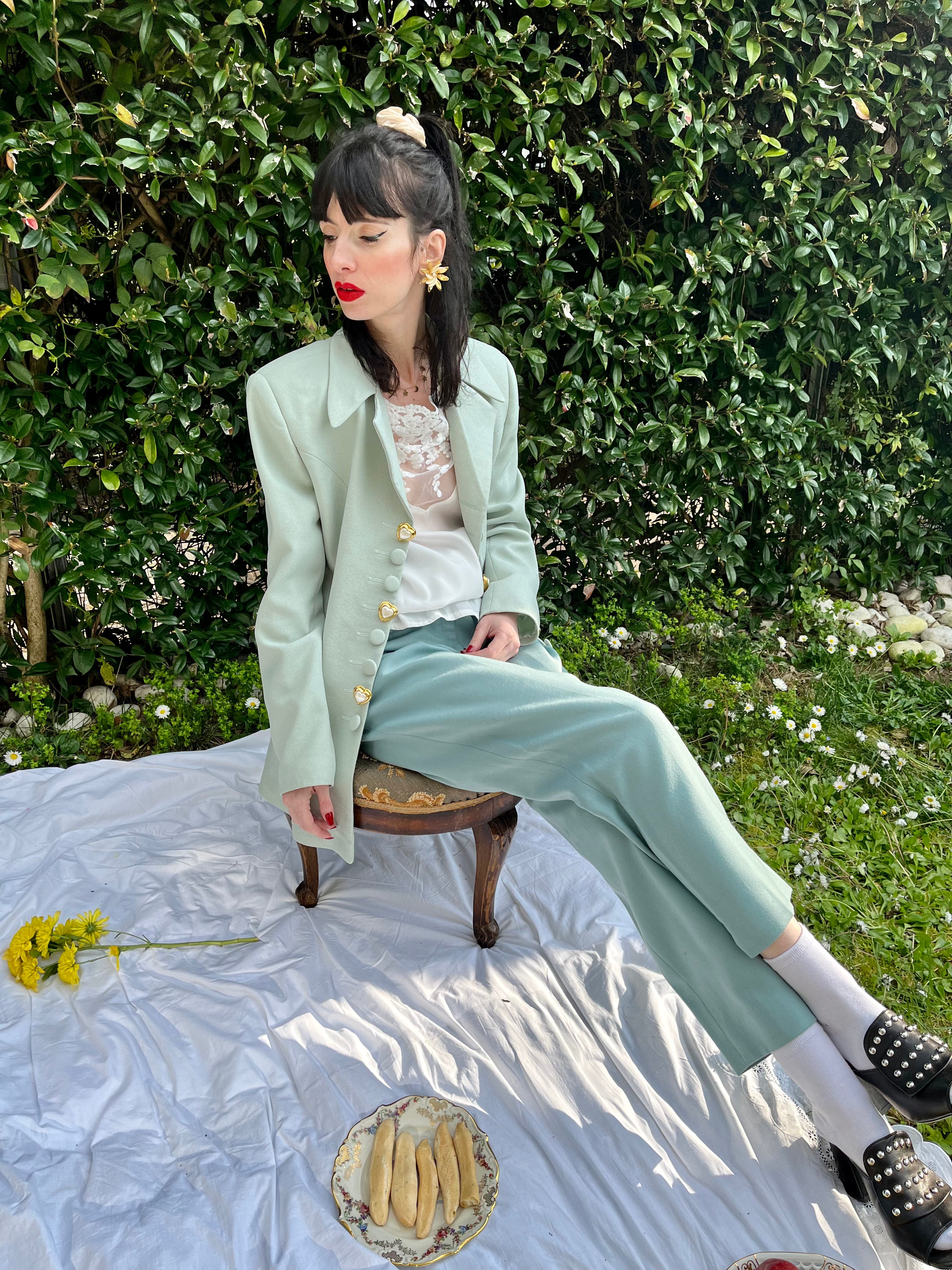 Pantalon carotte turquoise