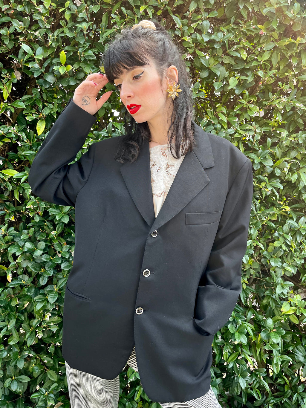 Blazer sartoriale monopetto revers punta di lancia