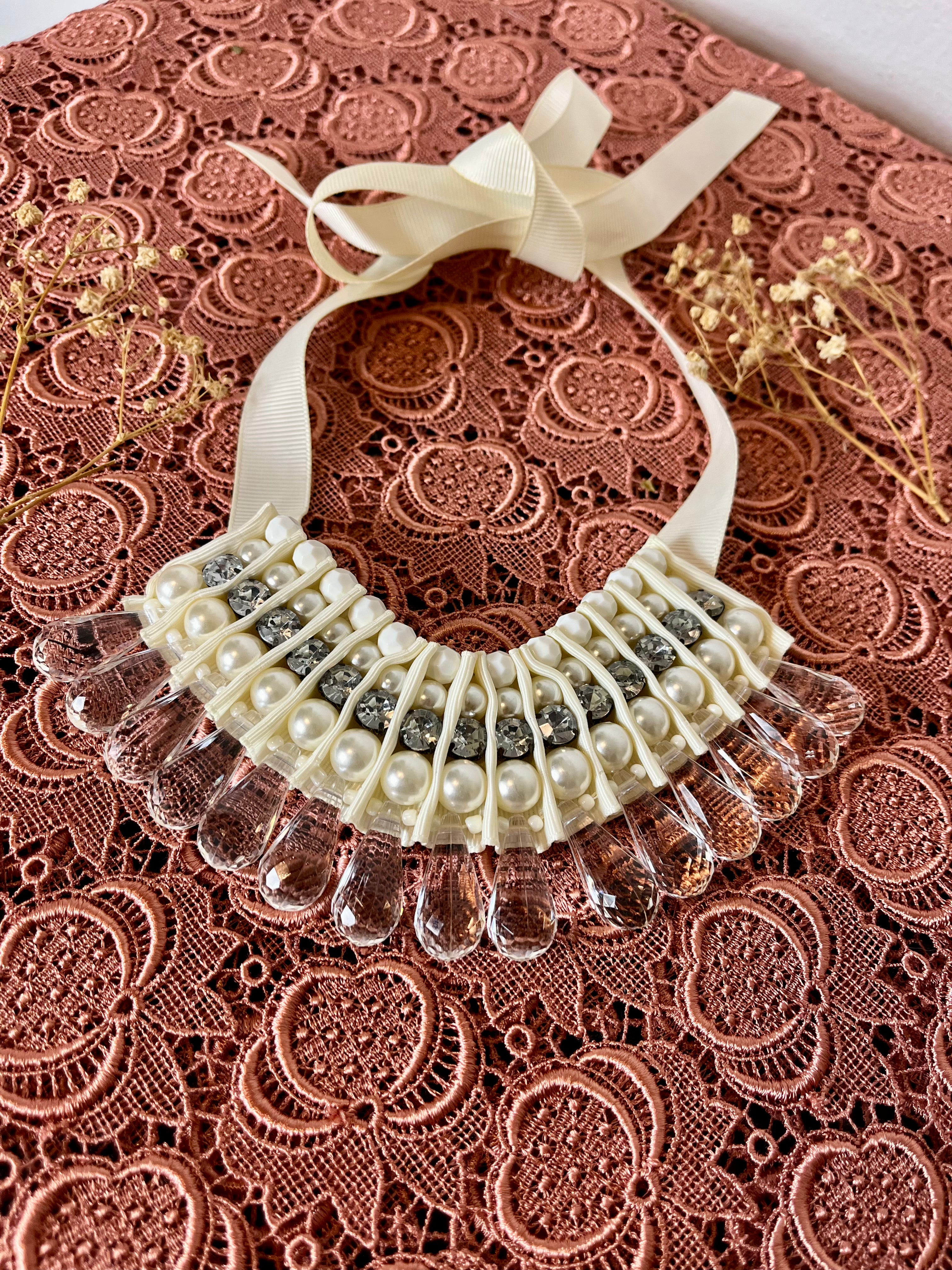 Colletto girocollo a collana in perle