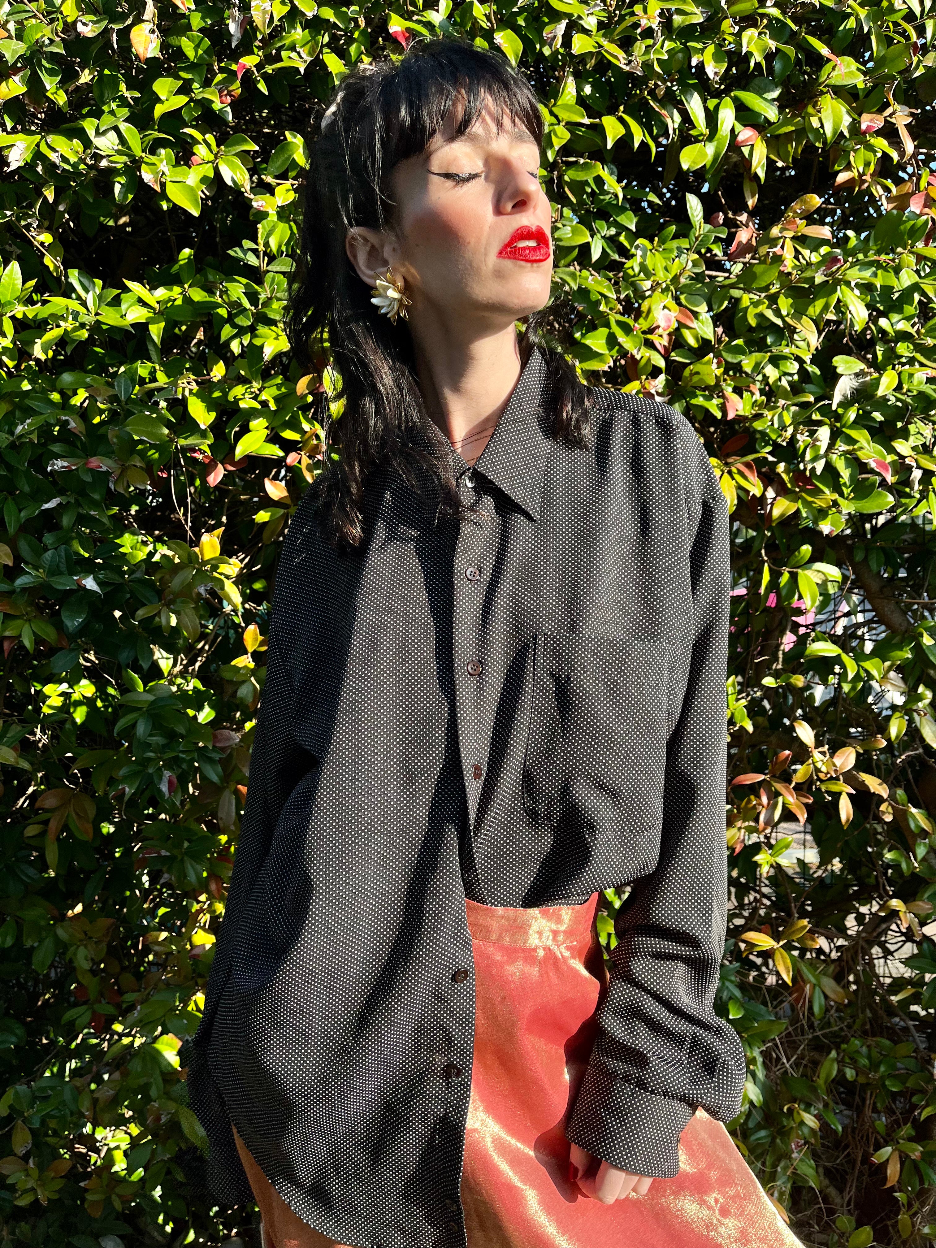 Chemise longue à pois