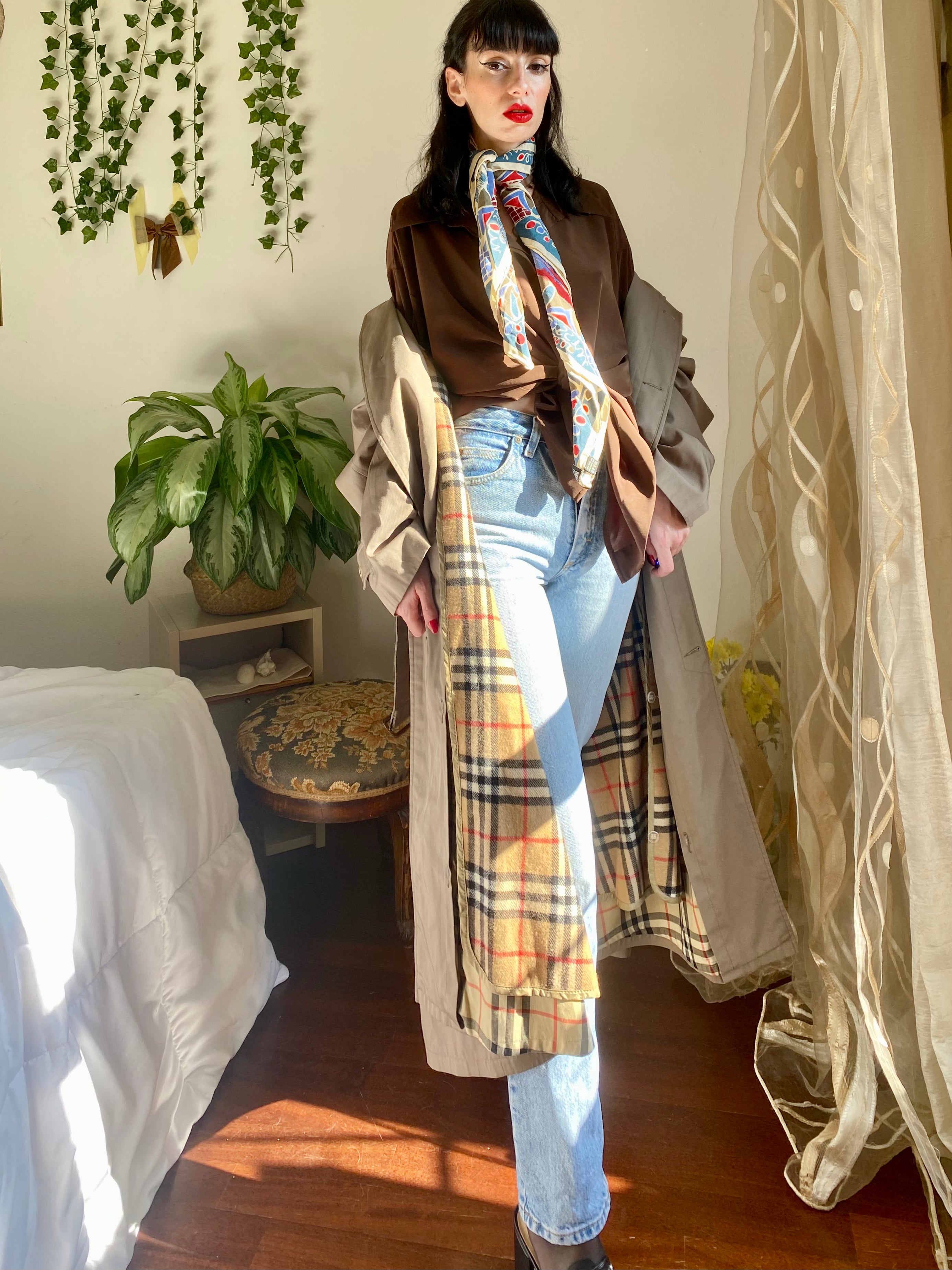 Trench Tortora monopetto