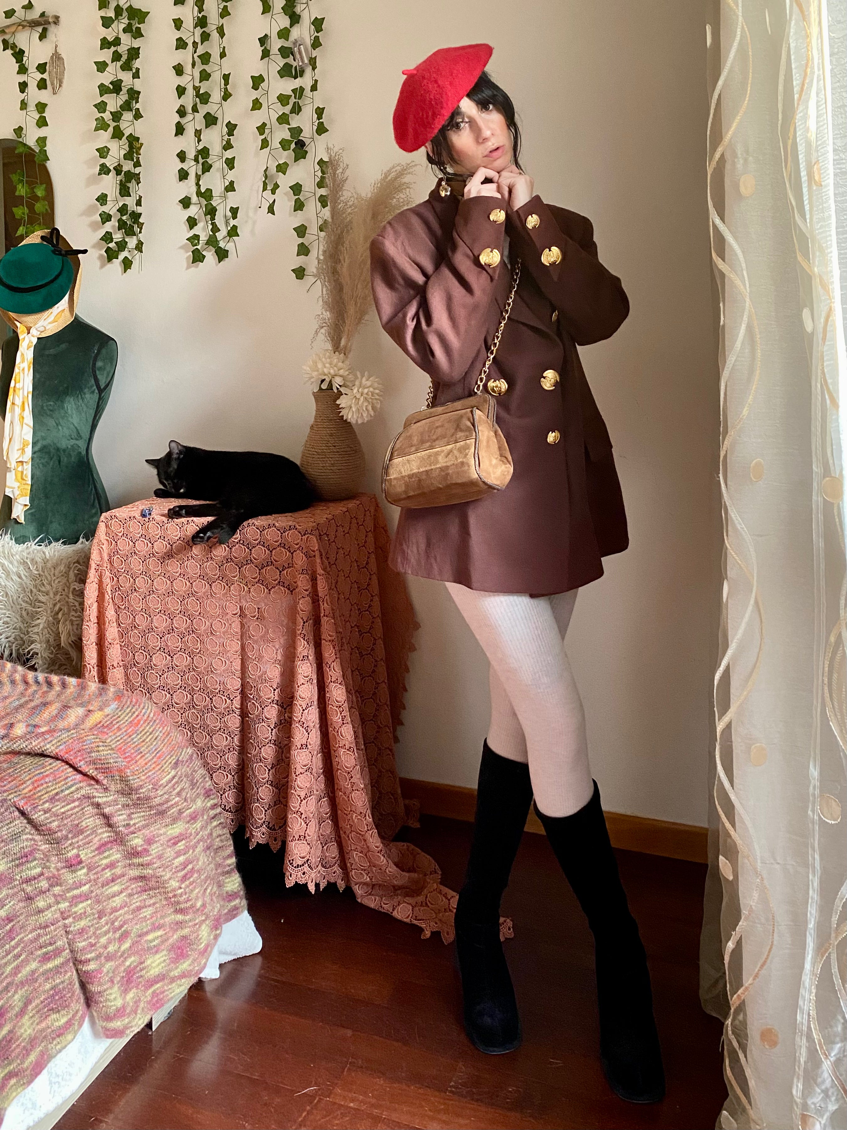 Blazer doppiopetto con bottoni dorati a vista