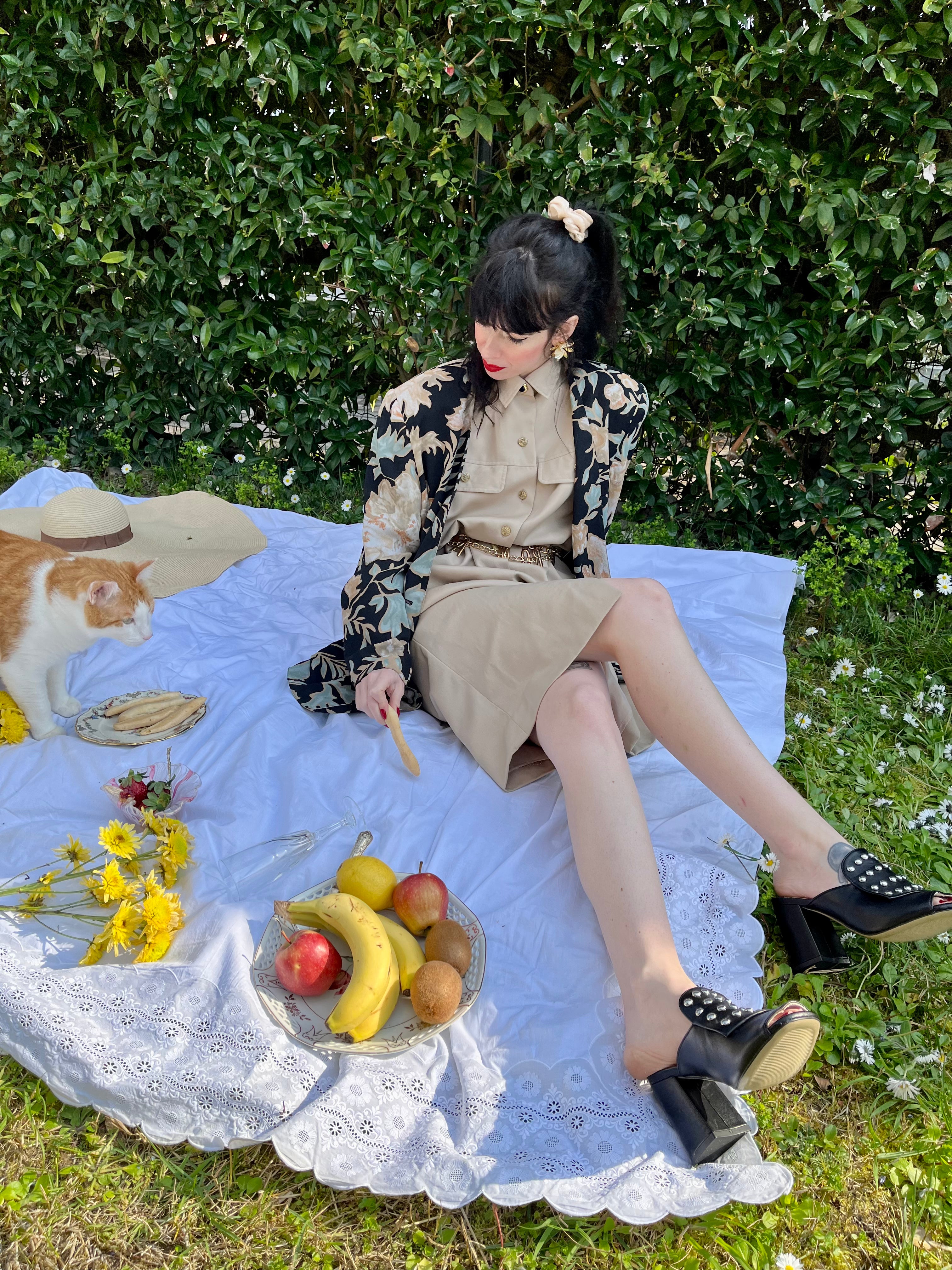 Blazer floreale monopetto