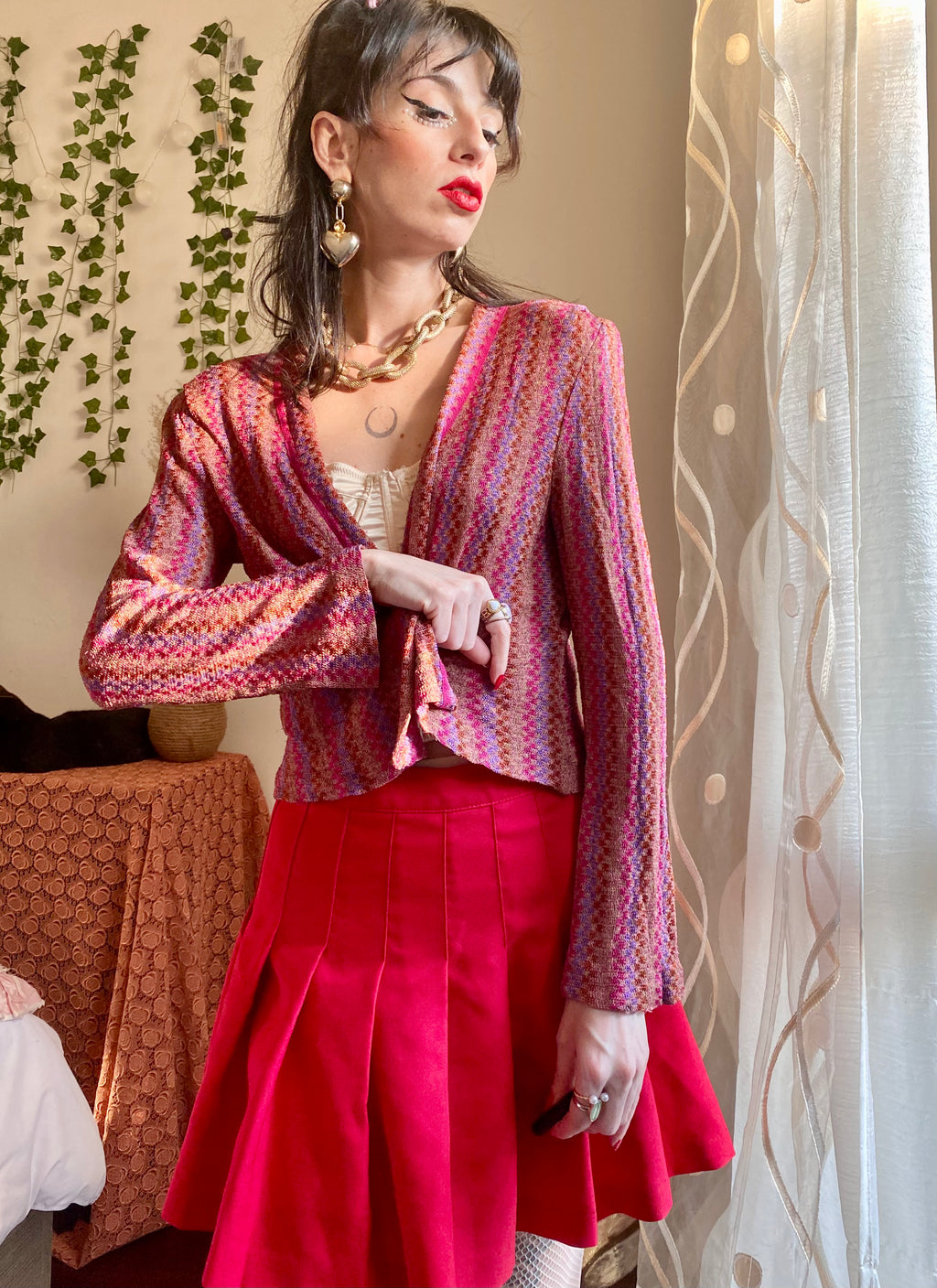 Cardigan a quadretti pastello Gianni Baldini