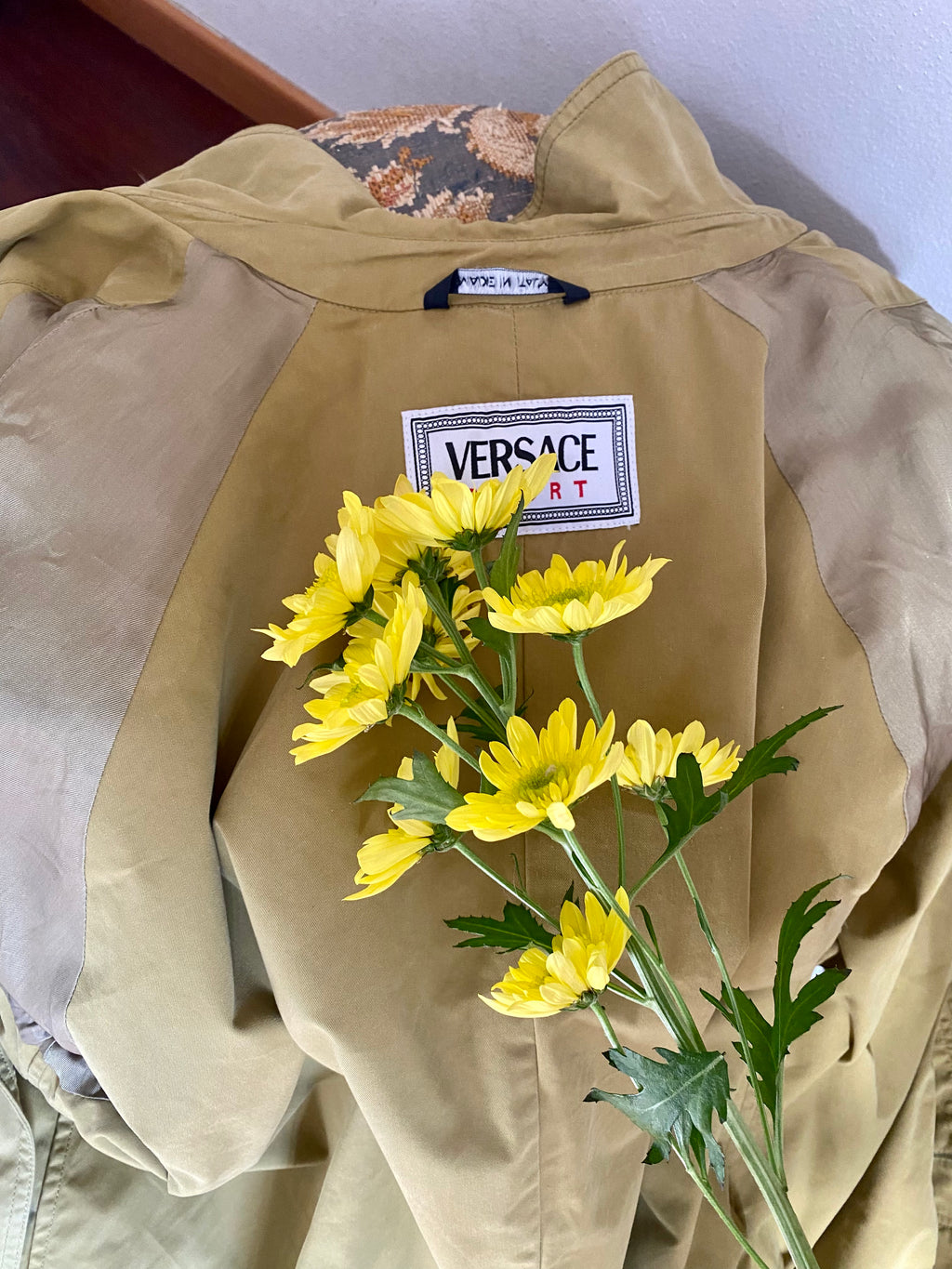Versace sport trench monopetto oliva