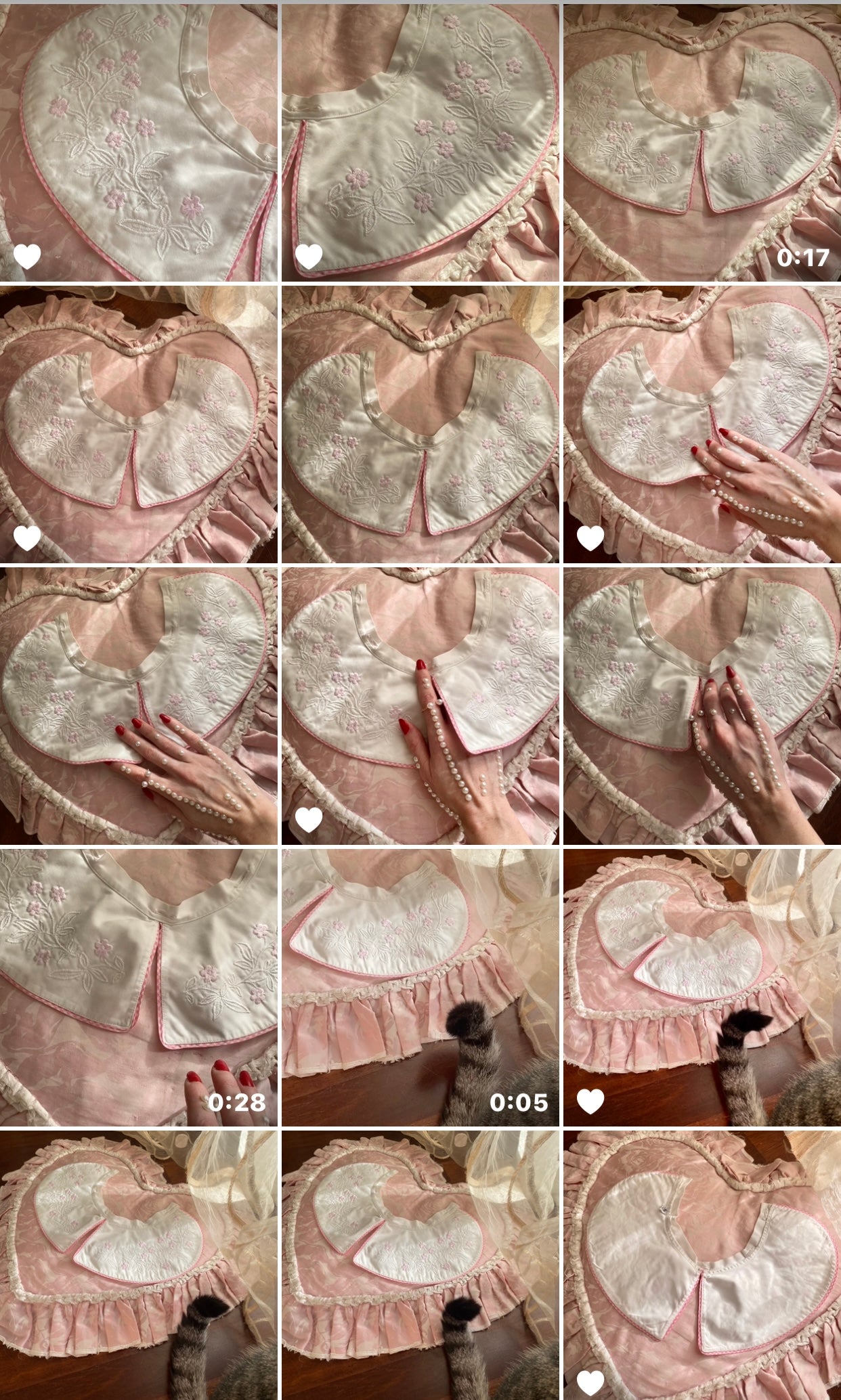 Colletto Peter Pan monta e smonta in cotone fiori