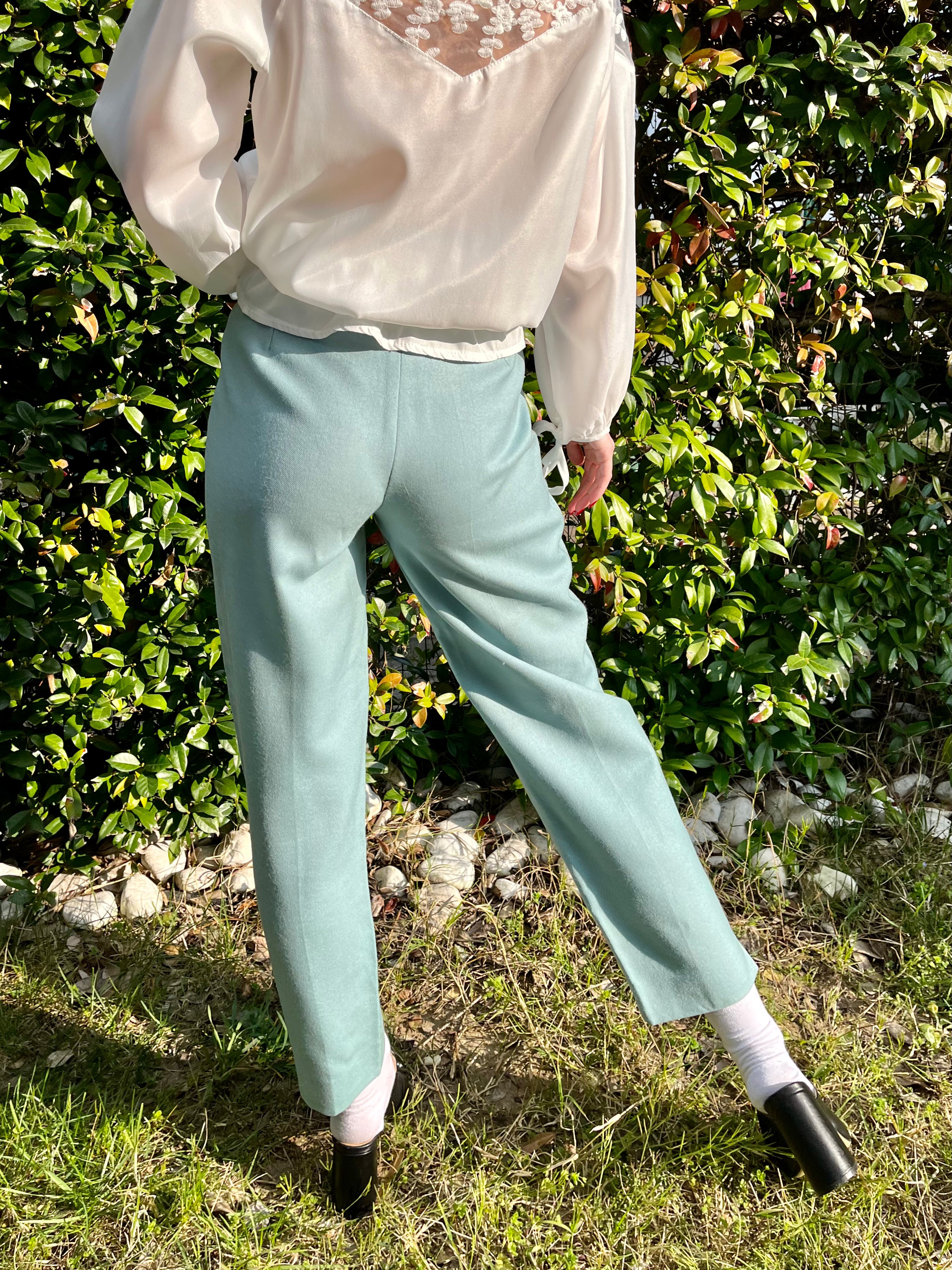 Pantalon carotte turquoise
