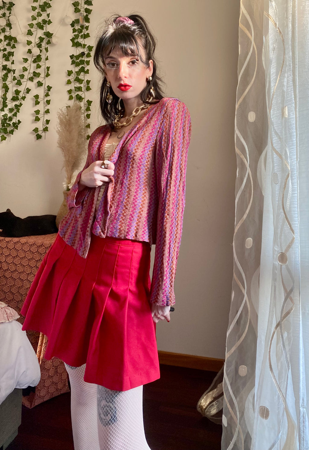 Cardigan a quadretti pastello Gianni Baldini