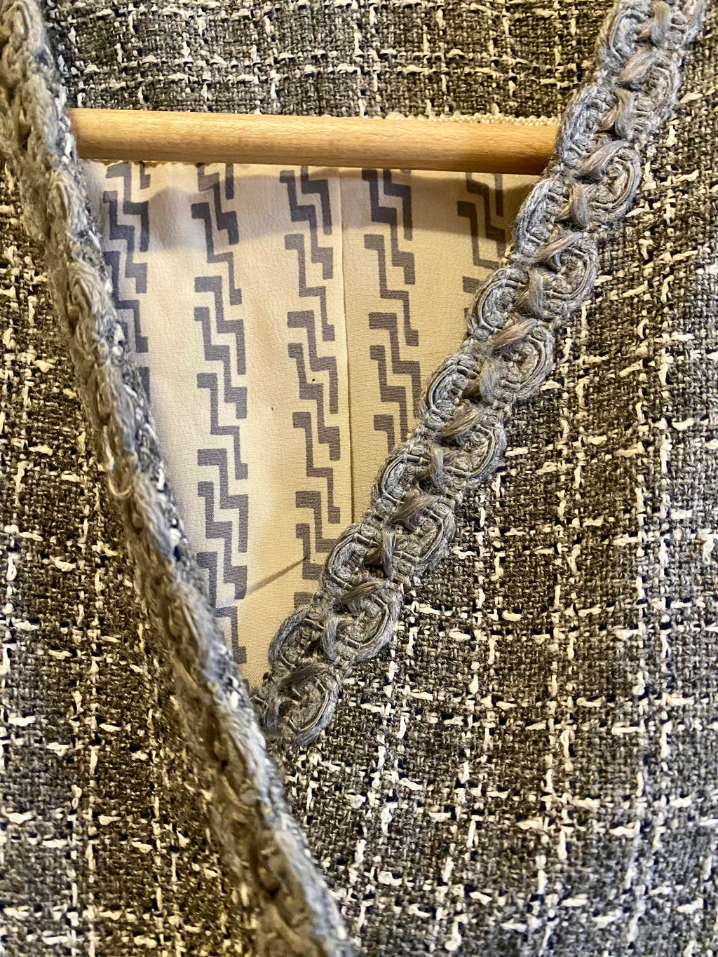 Blazer Vichy raffinato senza colletto
