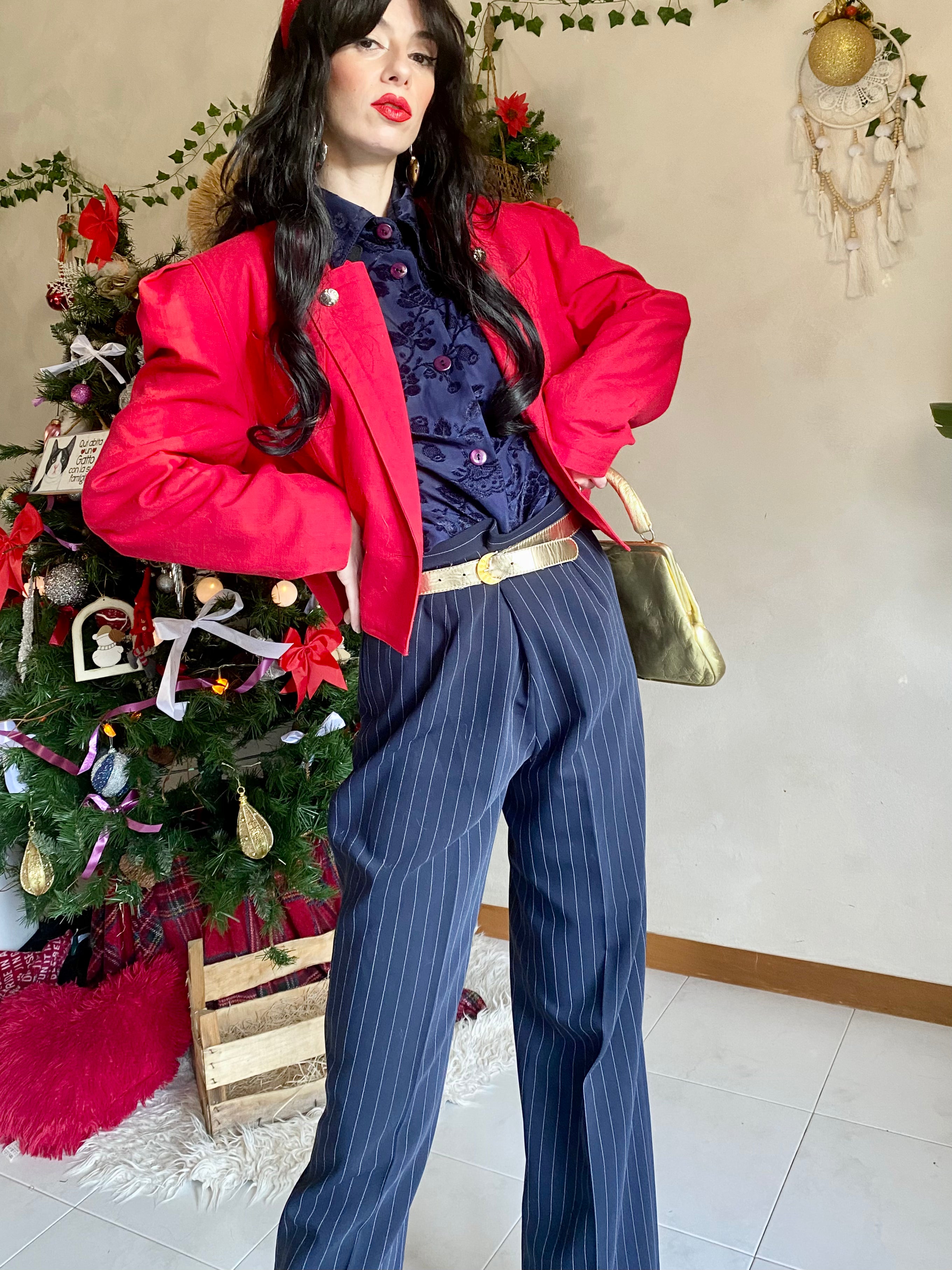 Classy wide leg pinstriped trousers