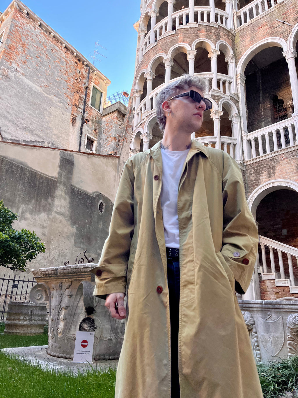 Versace sport trench monopetto oliva