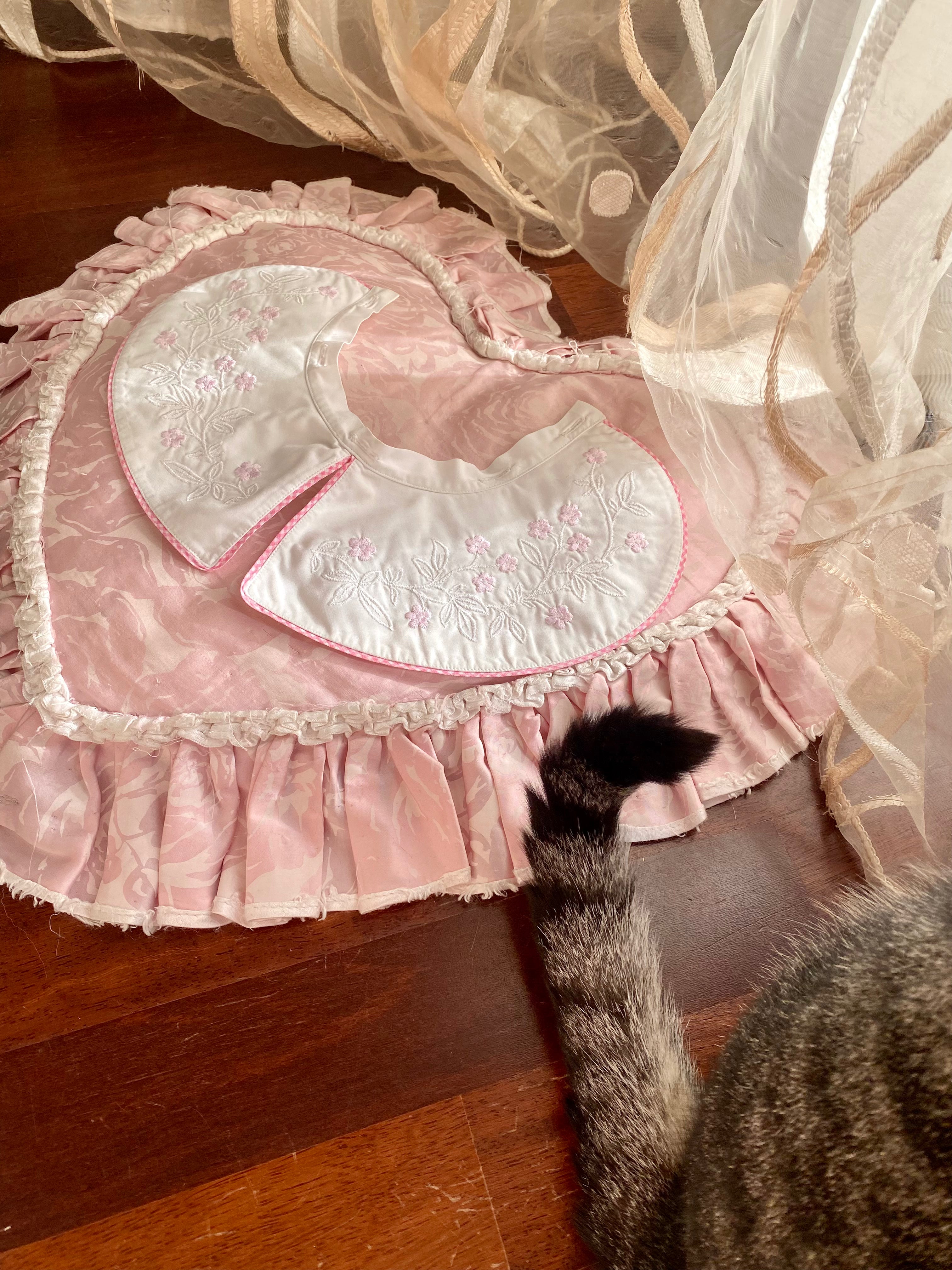 Colletto Peter Pan monta e smonta in cotone fiori